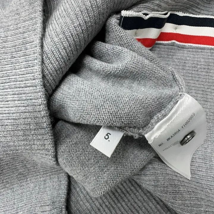 Thom Browne Thom Browne Gray Striped Sweater with Stick Figure -2507 Size US XL / EU 56 / 4 - 4 Thumbnail