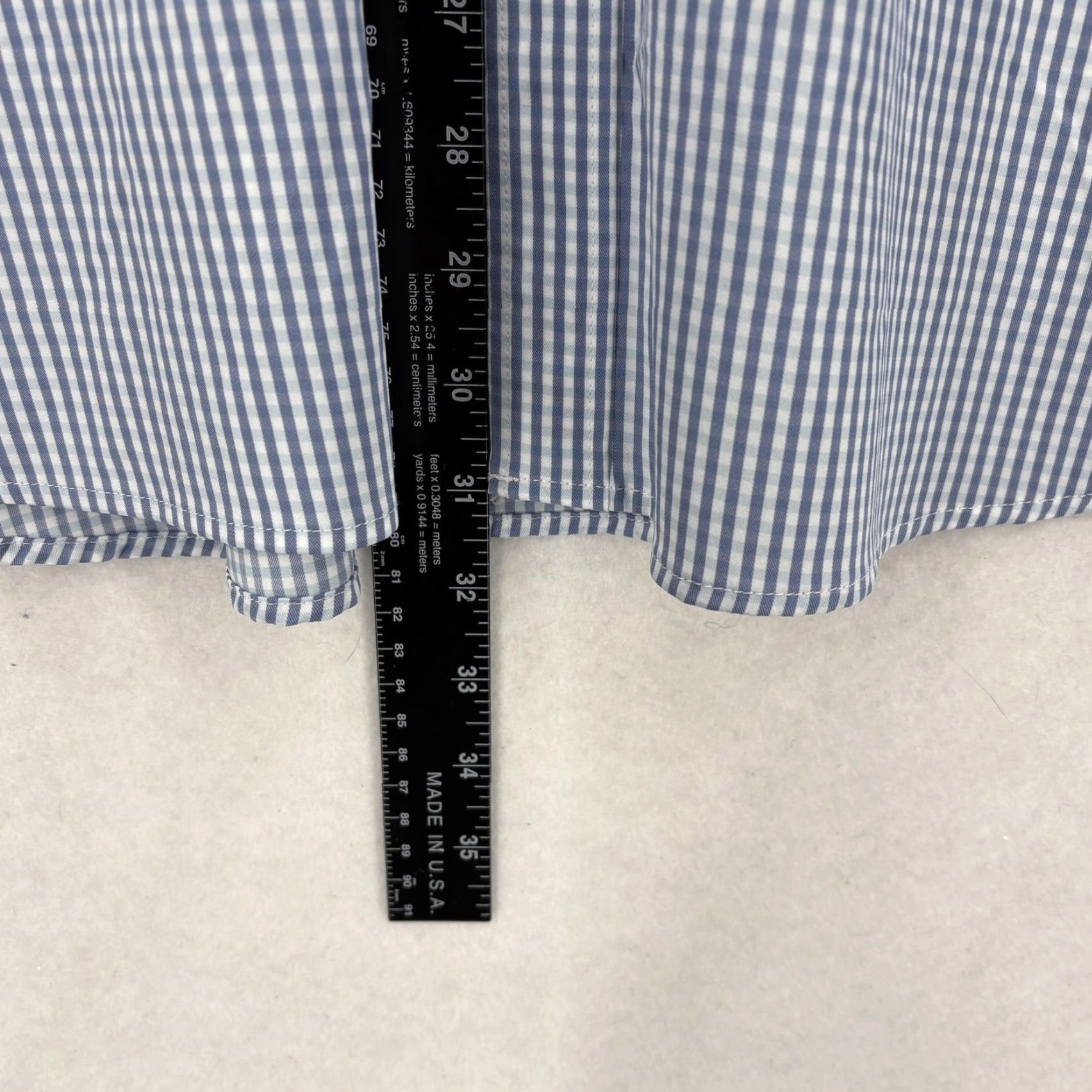 Express Express Dress Shirt Mens XL Blue Stripe Slim Fit Stretch Business Size 46R - 7 Thumbnail