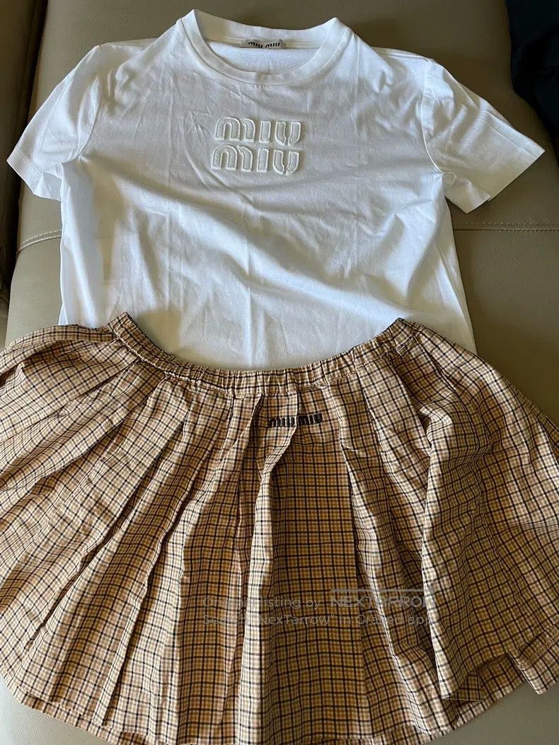 Miu Miu Miu Miu Size L White short-sleeved T-shirt Size L / US 10 / IT 46 - 5 Thumbnail