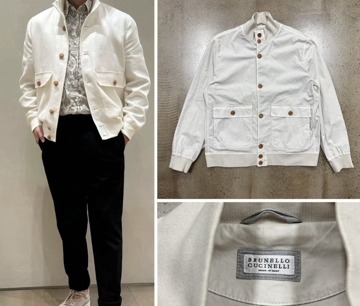 Brunello Cucinelli BRUNELLO CUCINELLI Cargo Pocket Bomber Jacket Size US L / EU 52-54 / 3 - 1 Thumbnail