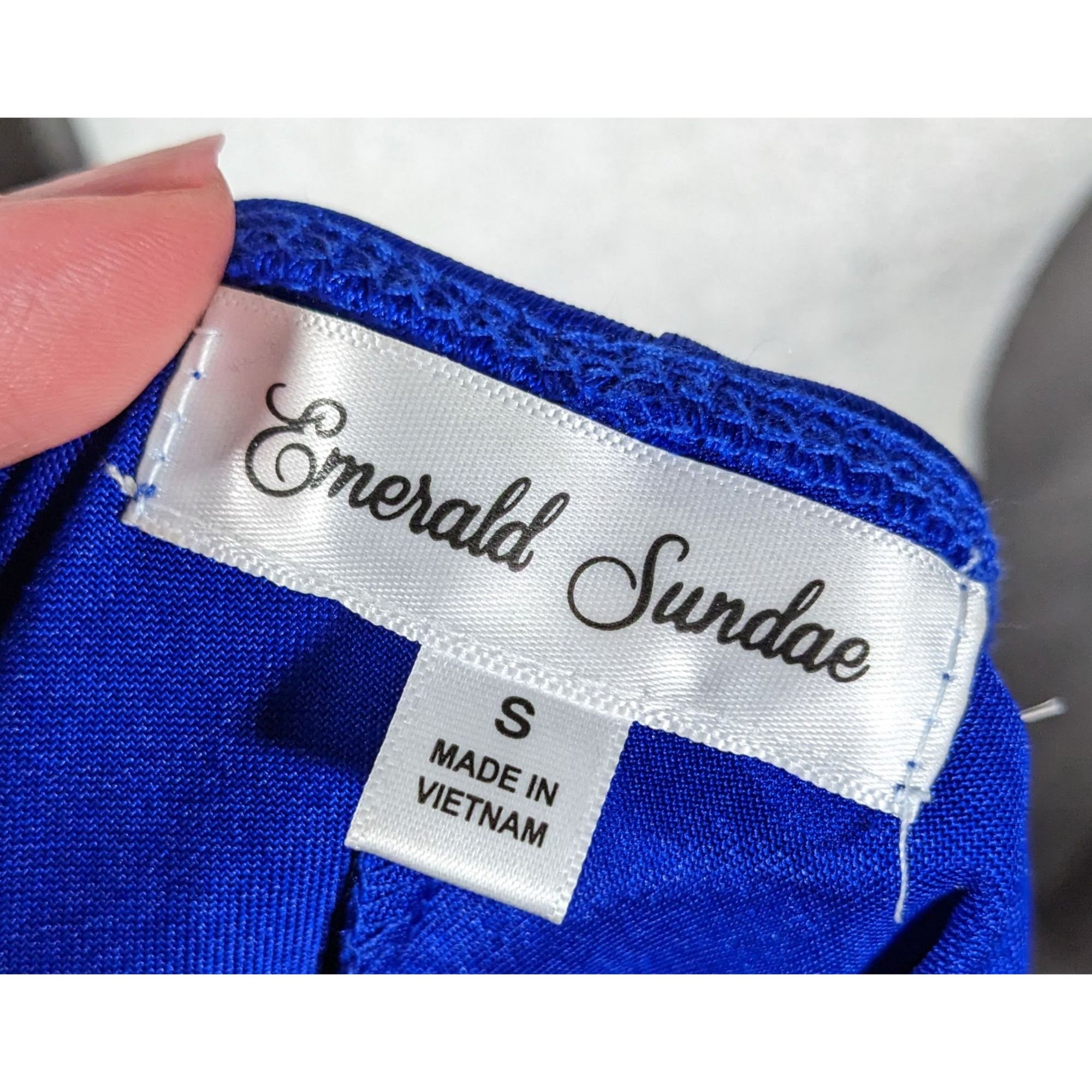 Other Emerald Sundae Electric Blue Gathered Waist Mini Dress Size Size S / US 4 / IT 40 - 4 Thumbnail