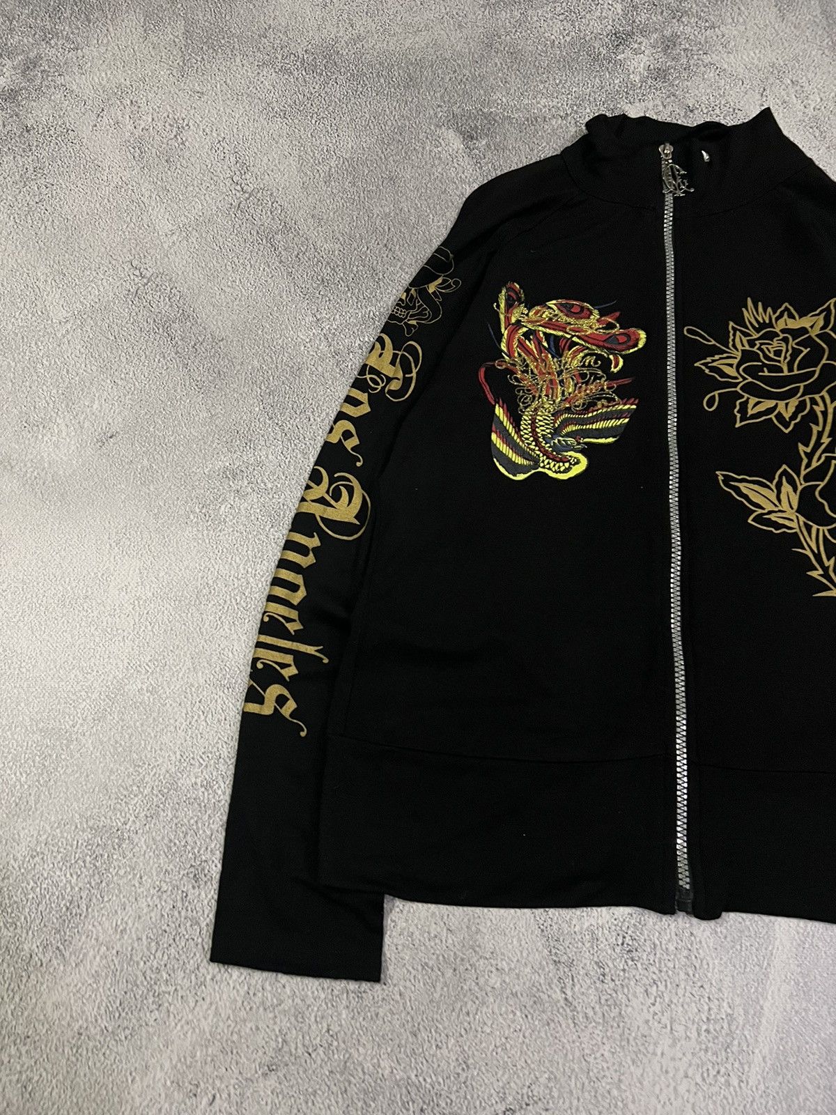 Ed Hardy Vintage Y2k Ed Hardy Roses 🌹 Zip Sweatshirt 00’s Size S / US 4 / IT 40 - 4 Thumbnail
