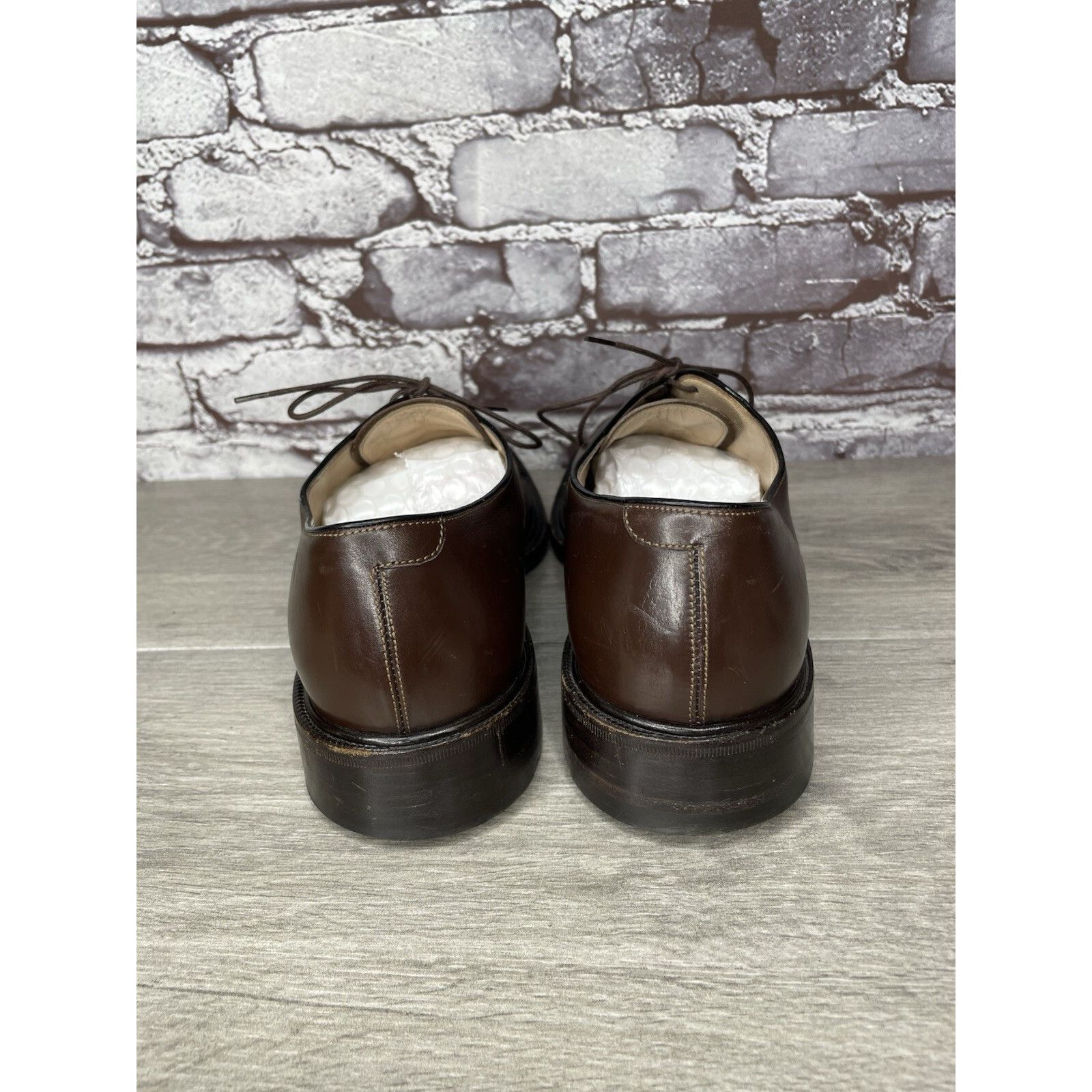 Endless Joy G.M. Endless 9502 Brown Leather Derby Oxfords Lace Up Dress Size US 9 / EU 42 - 4 Thumbnail