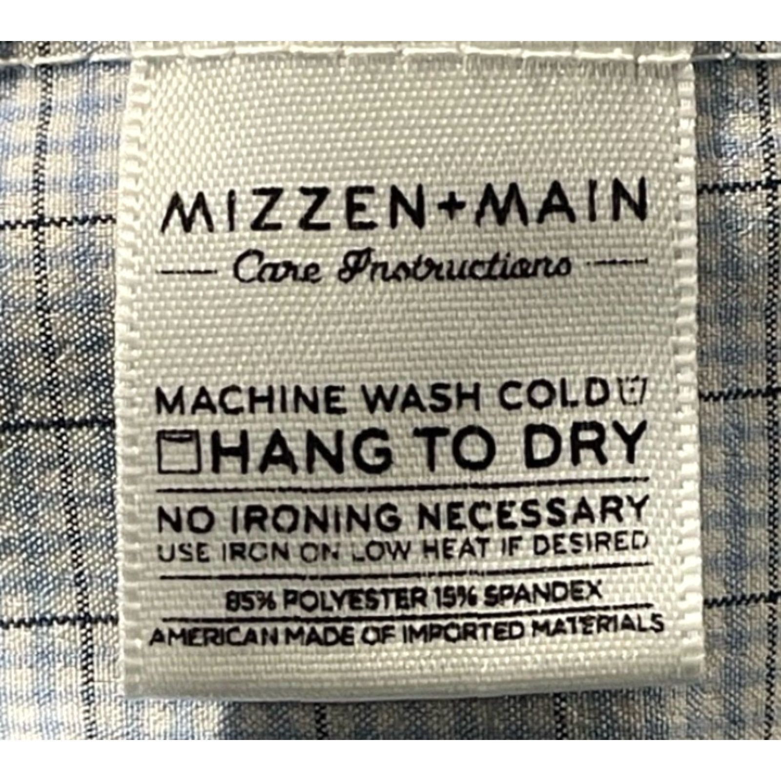 Mizzen+Main MIZZEN+MAIN Button-Up Shirt XXL Blue/Brown Plaid Knit Stretch Casual Men’s Long Sleeve Collared Regular Fit 2XL Mens Size US XXL / EU 58 / 5 - 5 Thumbnail