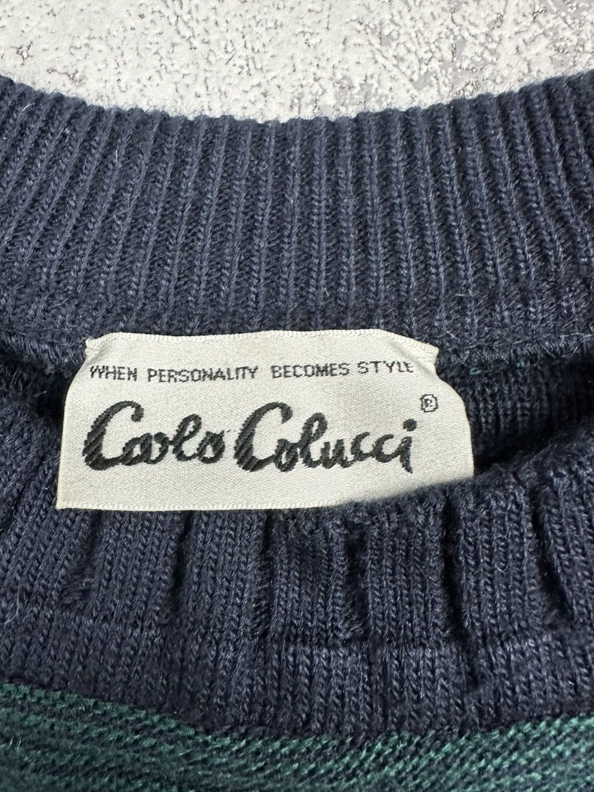 Carlo Colucci Vintage Carlo Colucci Wool Knit Sweater Rare Abstract Design Size US L / EU 52-54 / 3 - 2 Thumbnail