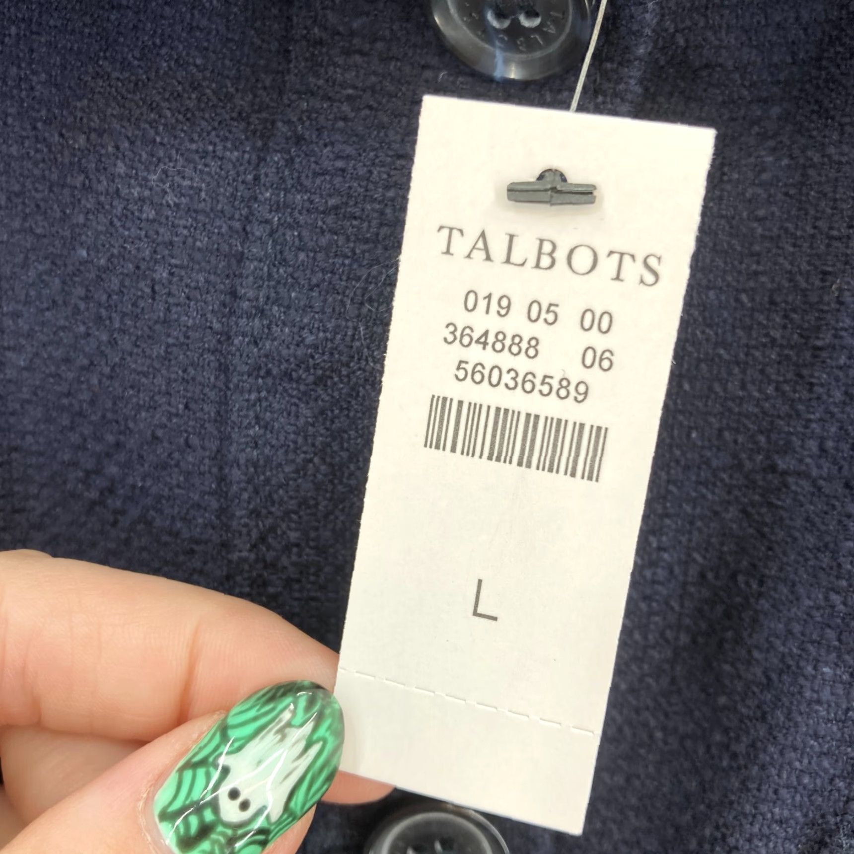 Talbots Talbots Flannel Chore Jacket Women's L Blue Textured Long Sleeve Button Up Size L / US 10 / IT 46 - 4 Thumbnail