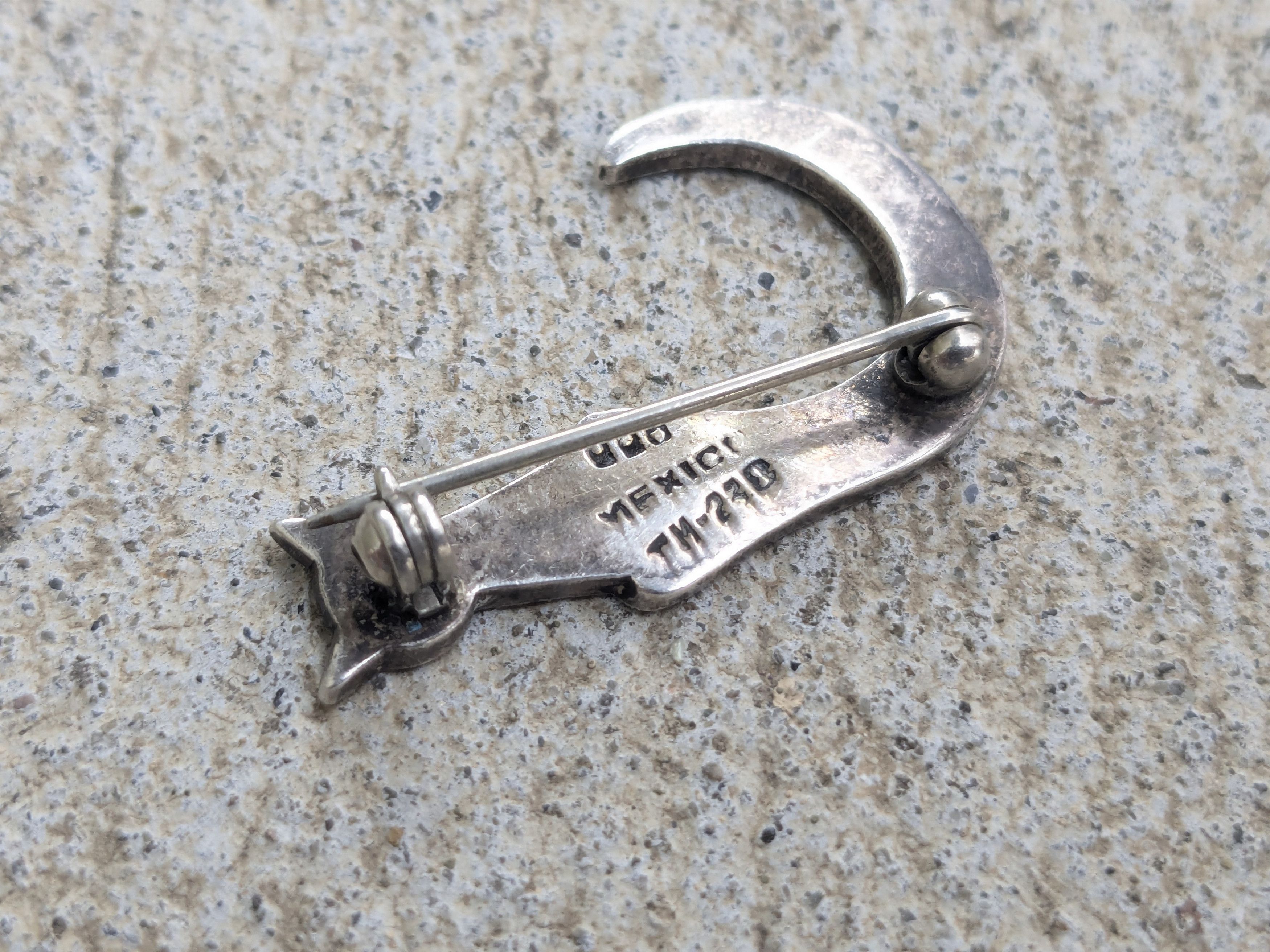 Sterling Silver × Vintage Vintage Sterling Silver Pin Brooch Cat Kitty Taxco Mexico Size ONE SIZE - 4 Thumbnail