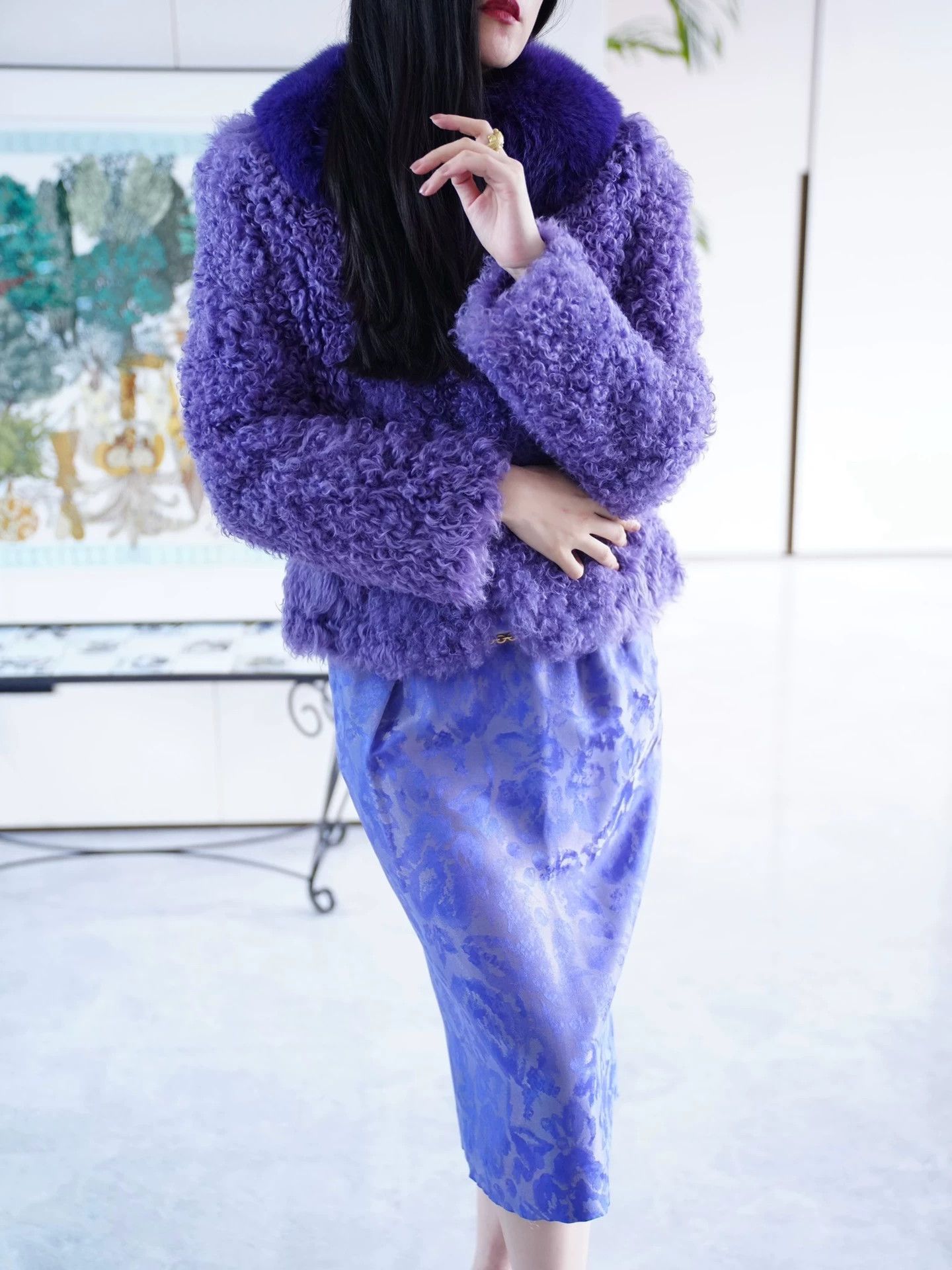 Vintage Vintage Rare Purple Curly Shearling Size S Size S / US 4 / IT 40 - 3 Thumbnail