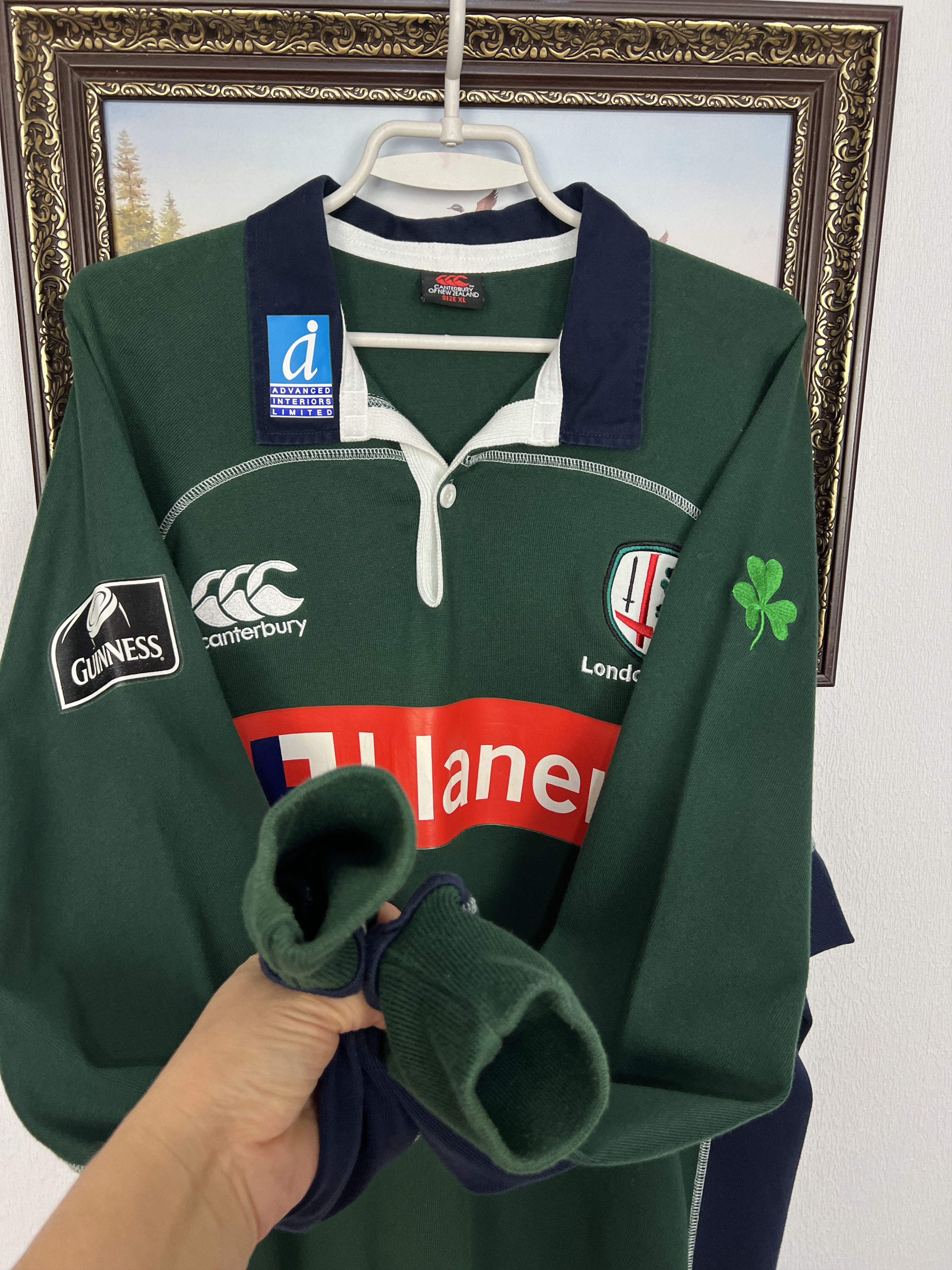Vintage Canterbury London Irish Rugby Union LOng Sleeve Jersey Shirt Size US XL / EU 56 / 4 - 8 Thumbnail