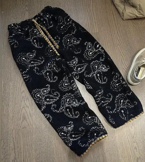 Jean Avant garde retro paisley fleece pants with tiger embroidery Size US 34 / EU 50 - 4 Thumbnail