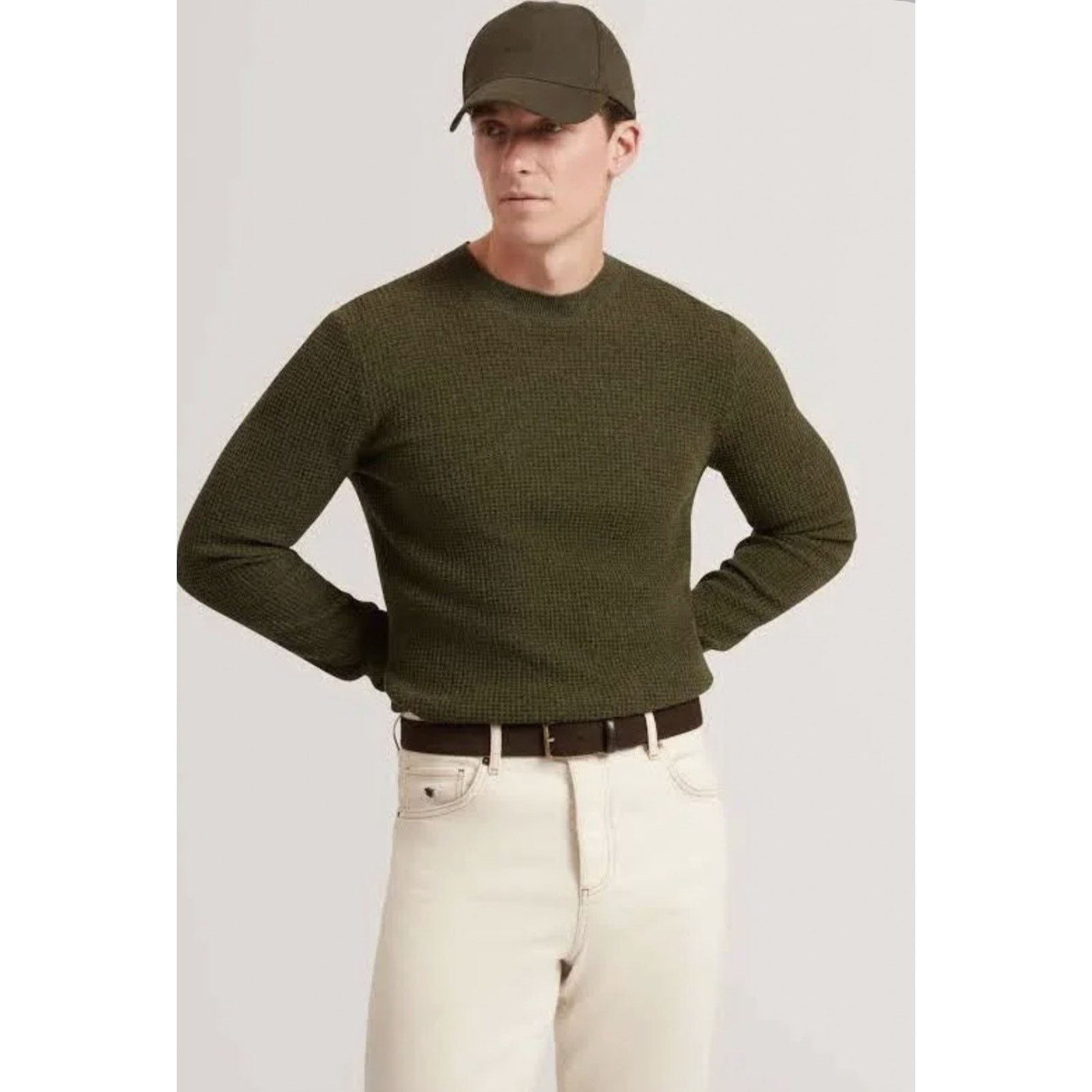 Ted Baker Ted Baker Mens Waffle Stitch Crew Neck Sweater Small Size US S / EU 44-46 / 1 - 3 Thumbnail
