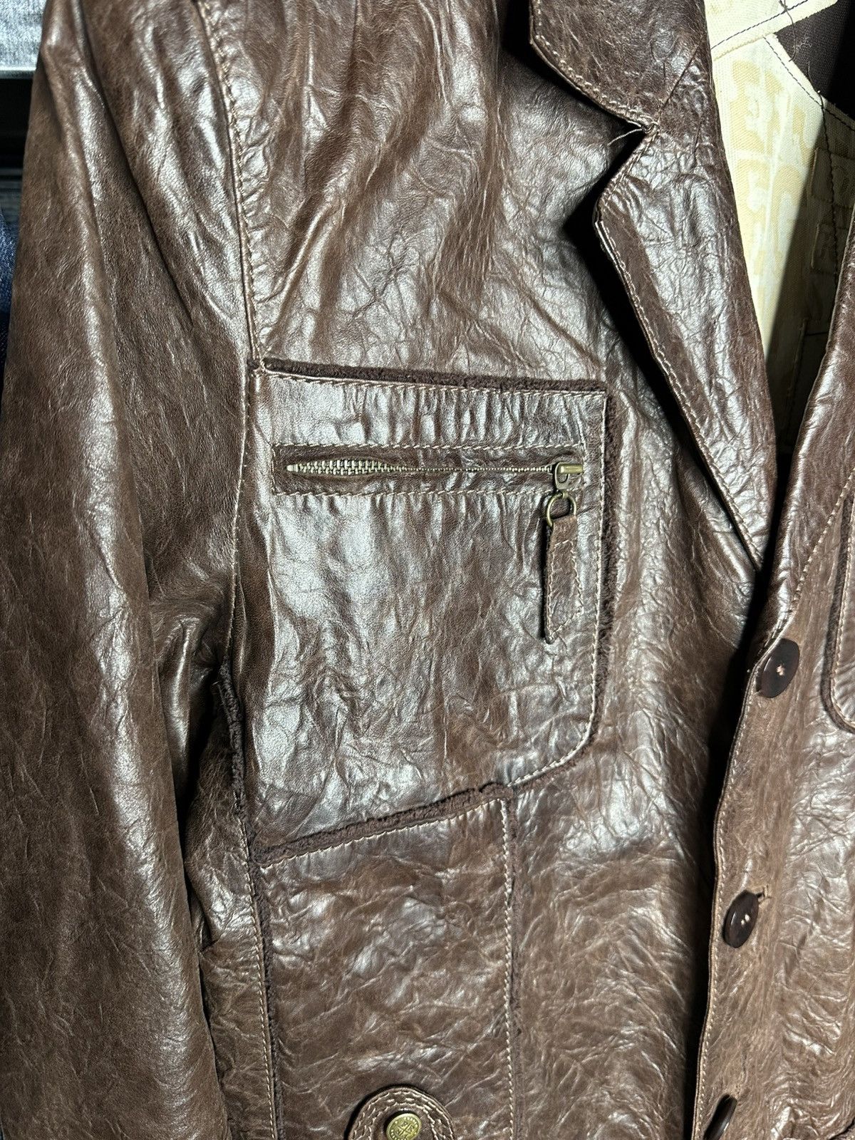 Fratelli Rossetti Fratelli Rossetti Brown Military Leather Jacket Size 48 Size US M / EU 48-50 / 2 - 8 Thumbnail
