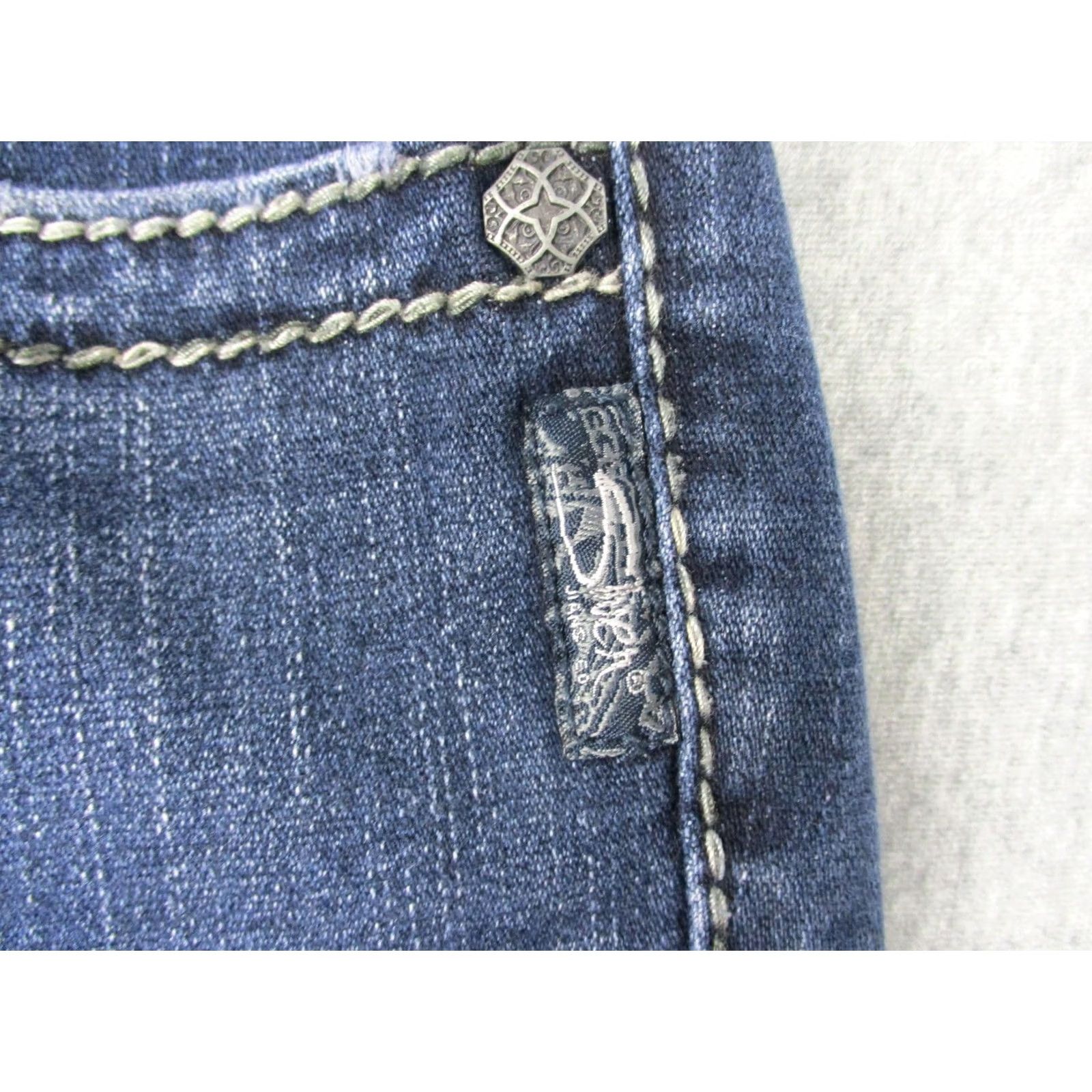 Silver Jeans Co. Silver Jeans Co Suki Surplus Womens Jeans W30 L32 Blue Mid Rise Bootcut Shoes/Denim 5-Pocket Embroidered Distressed Vintage No N/A Size 30" / US 8 / IT 44 - 7 Thumbnail