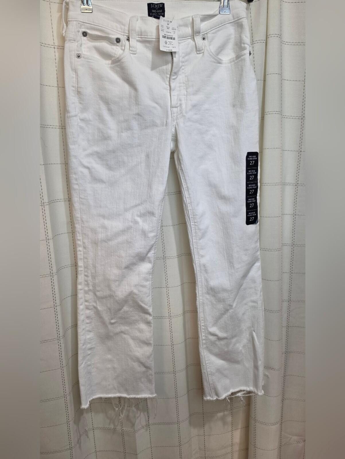 J.Crew J Crew Flare crop white jean in signature stretch- 27 Size 27" / US 4 / IT 40 - 2 Thumbnail