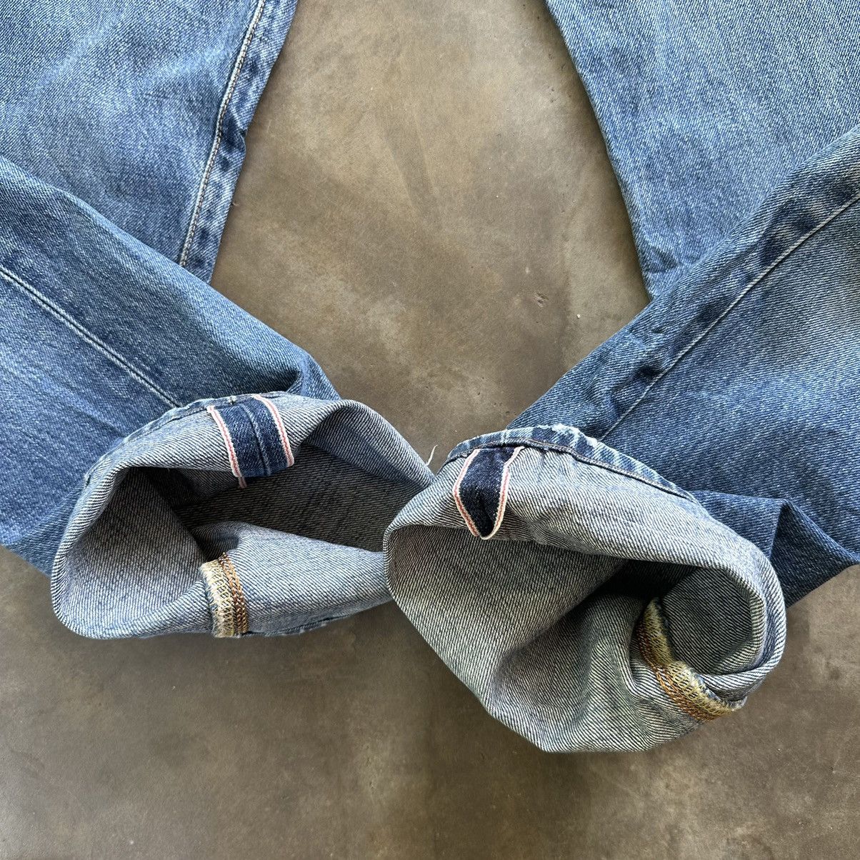 Japanese Brand Vintage Edwin 505x Redline Distressed Faded Denim Jean Pant Size US 28 / EU 44 - 13 Thumbnail