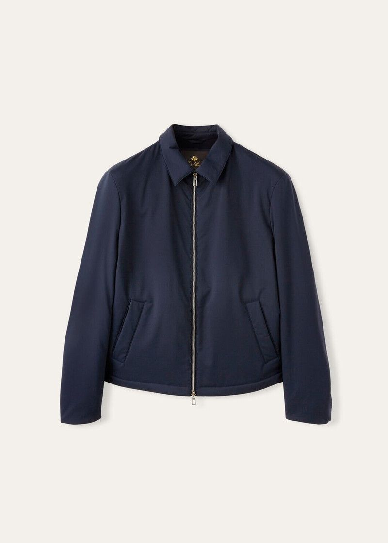 Loro Piana o1w1db10226 FAN9994 Maurin Blouson Jacket in Navy Blue Size US XL / EU 56 / 4 - 1 Thumbnail