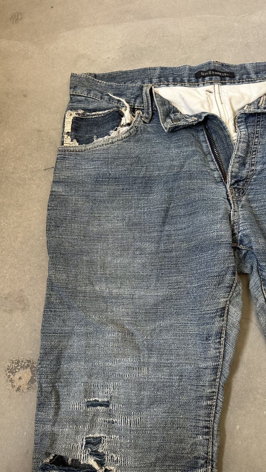 Japanese Brand WILD KHAKIS DISTRESSED DENIM PANT Size US 34 / EU 50 - 4 Thumbnail