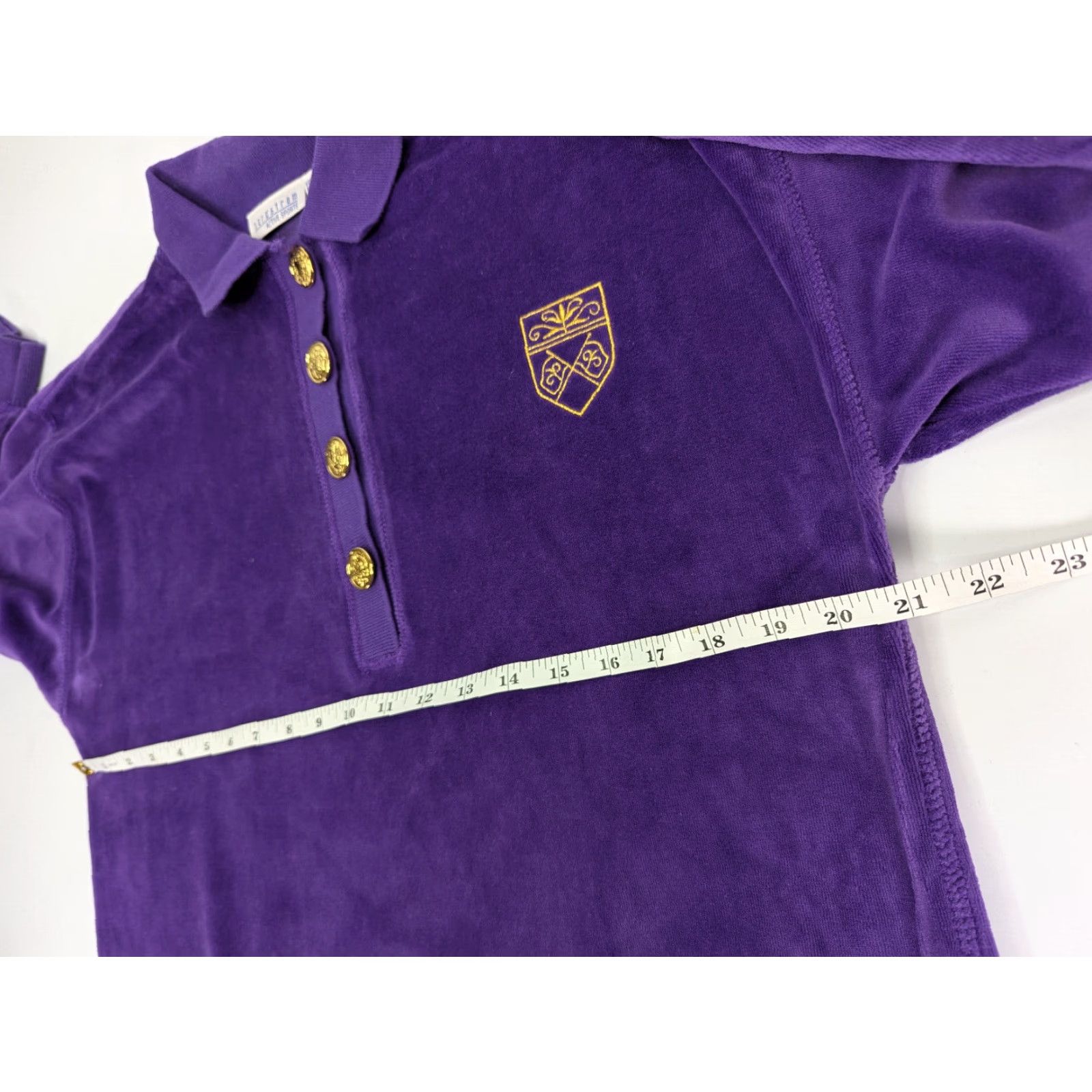 Nordstrom VINTAGE Nordstrom Active Purple Velour Long Sleeve Polo Pullover Small Polo Shirt Long Sleeve Pullover Mens Purple Velour Cotton, Cardigan? Size US S / EU 44-46 / 1 - 6 Thumbnail