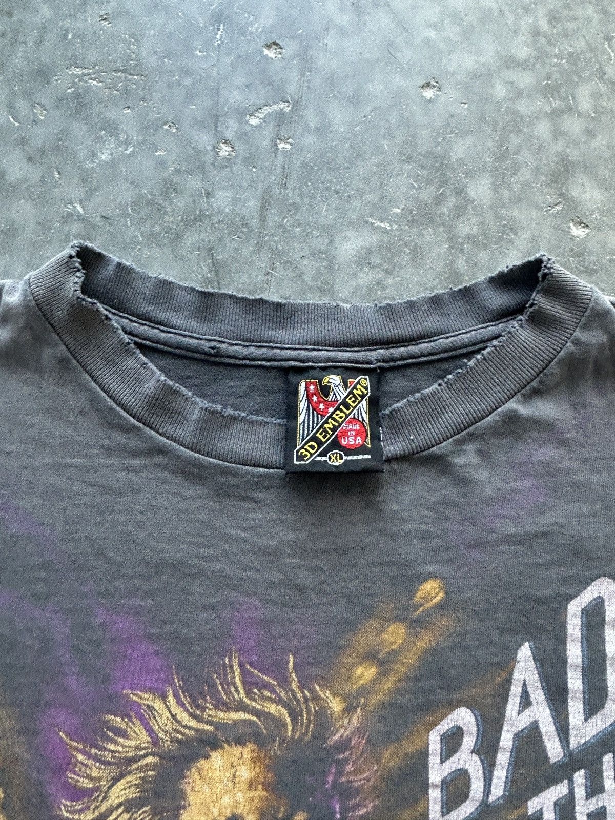 Vintage Vintage 90s 3D Emblem Bad to the Bone Lightning Tee Size US XL / EU 56 / 4 - 6 Thumbnail