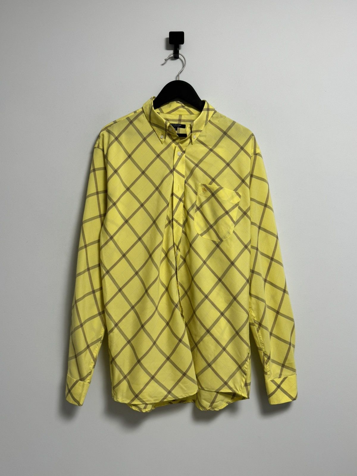 Burberry Burberry Button Up T-Shirt yellov Luxury Size US XL / EU 56 / 4 - 1 Thumbnail
