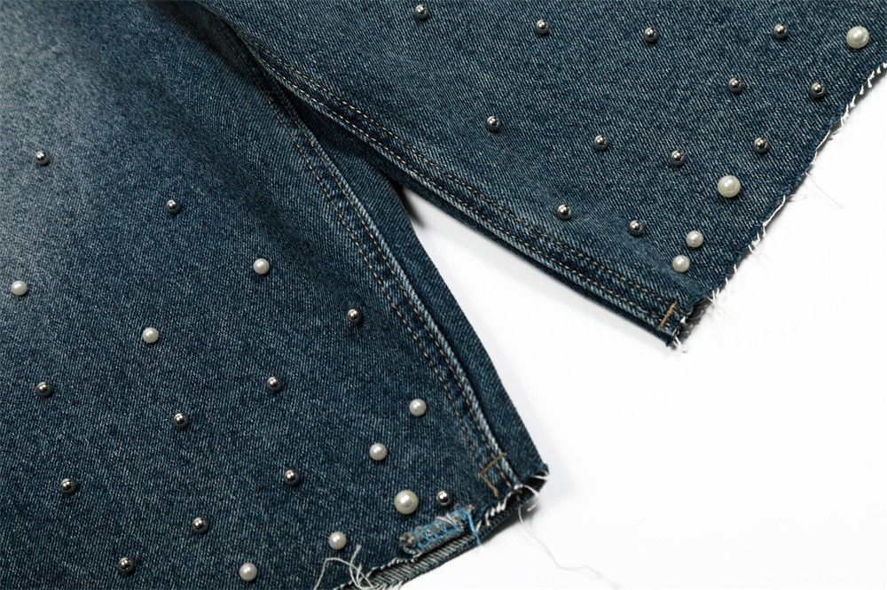 Japanese Brand × Jean Loose men's distressed beaded washed denim shorts y2k Size US 32 / EU 48 - 6 Thumbnail