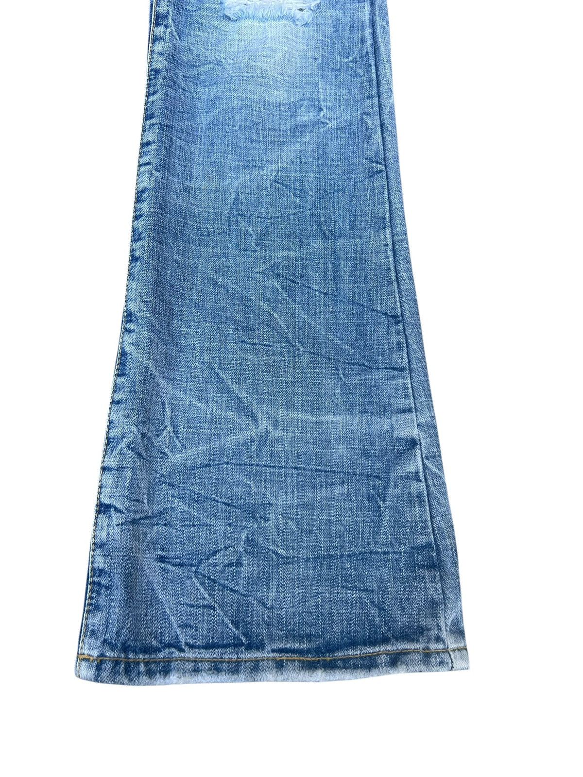 Japanese Brand Dirty Mud Ozz-First PinBall Distress Rip Denim Flare Jeans Size US 29 - 11 Thumbnail