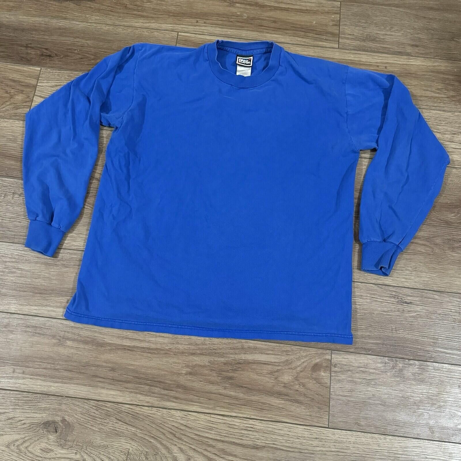 Pro Player Vintage 90s Pro Player Blue Long Sleeve Shirt Blank Y2K Size US XL / EU 56 / 4 - 1 Thumbnail