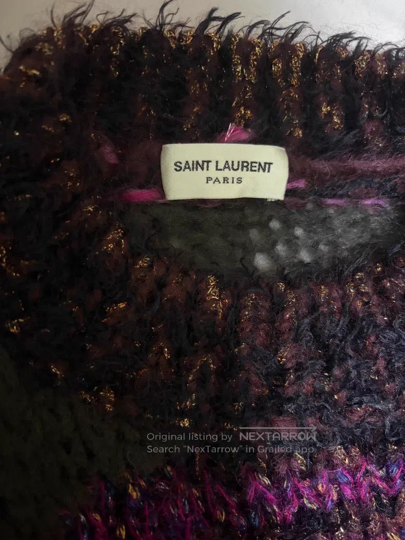 Saint Laurent Paris Saint Laurent Paris Pink Silver Thread Sweater Long Sweate Size US M / EU 48-50 / 2 - 3 Thumbnail