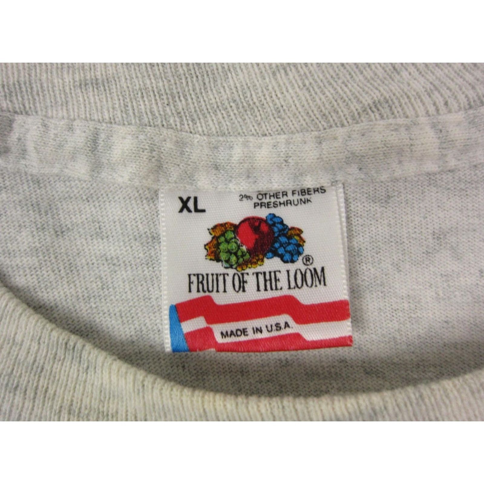 Fruit Of The Loom VINTAGE Fruit of the Loom Shirt Mens XL Gray 80s Dad First National Bank Money Crew Neck Short Sleeve Cotton Jersey Size US XL / EU 56 / 4 - 6 Thumbnail