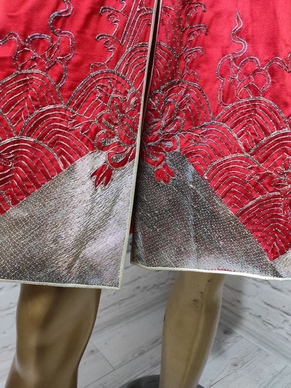 Vintage Antique Chinese Qing Silk Robe Silver Metal VTG 19th S-M Size M / US 6-8 / IT 42-44 - 4 Thumbnail