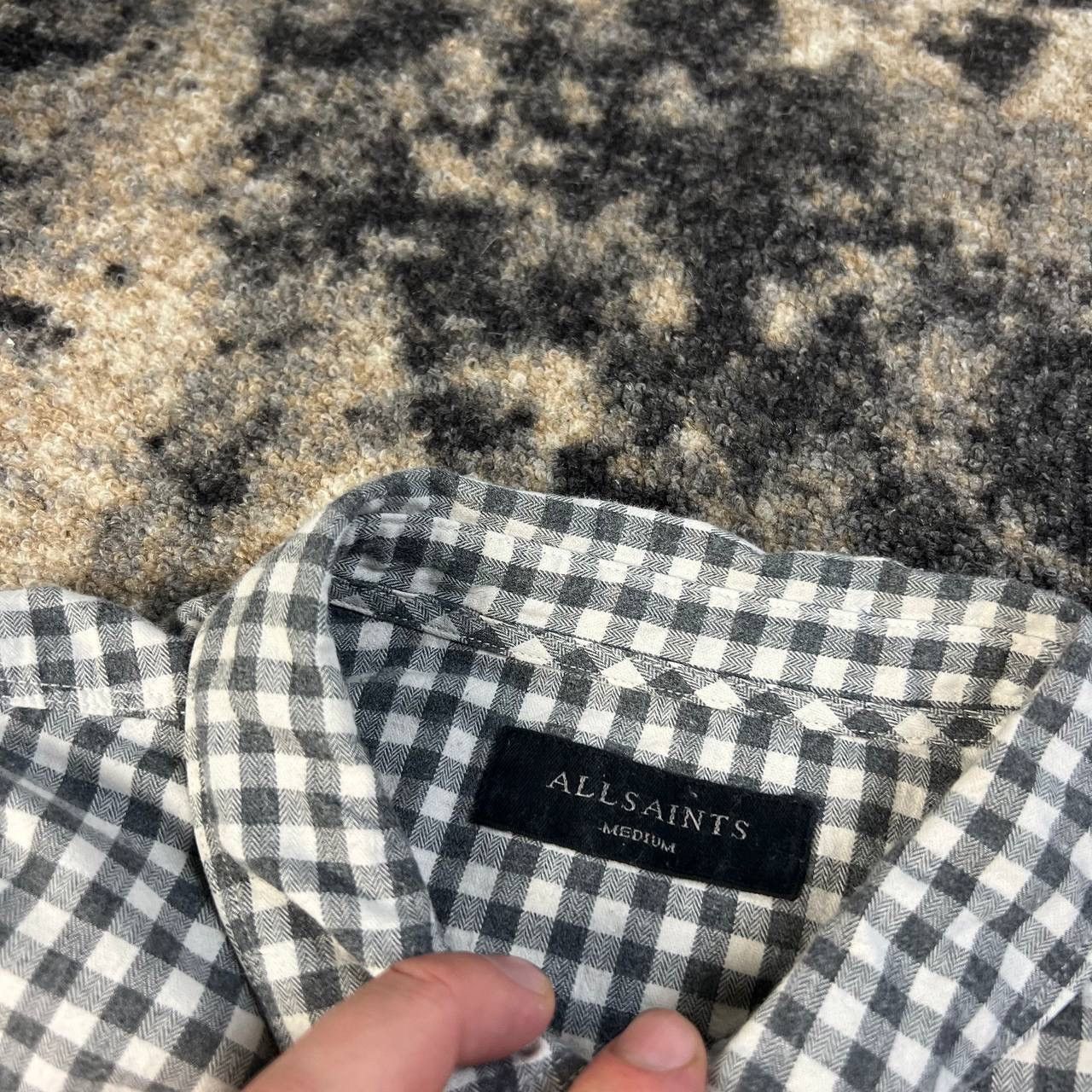 Allsaints AllSaints Luxury Mini Logo Checkered Button Up Shirt Size US M / EU 48-50 / 2 - 5 Thumbnail