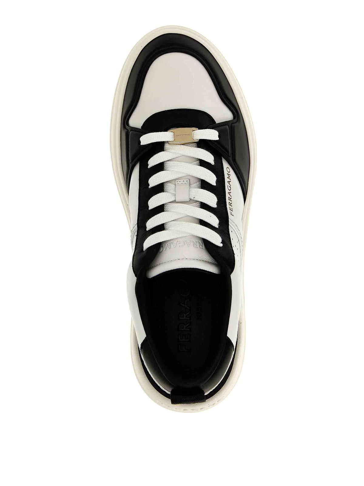 Salvatore Ferragamo o1s1rm1125 Dennis Low-Top Sneakers in White/Black Size US 11 / EU 44 - 4 Thumbnail