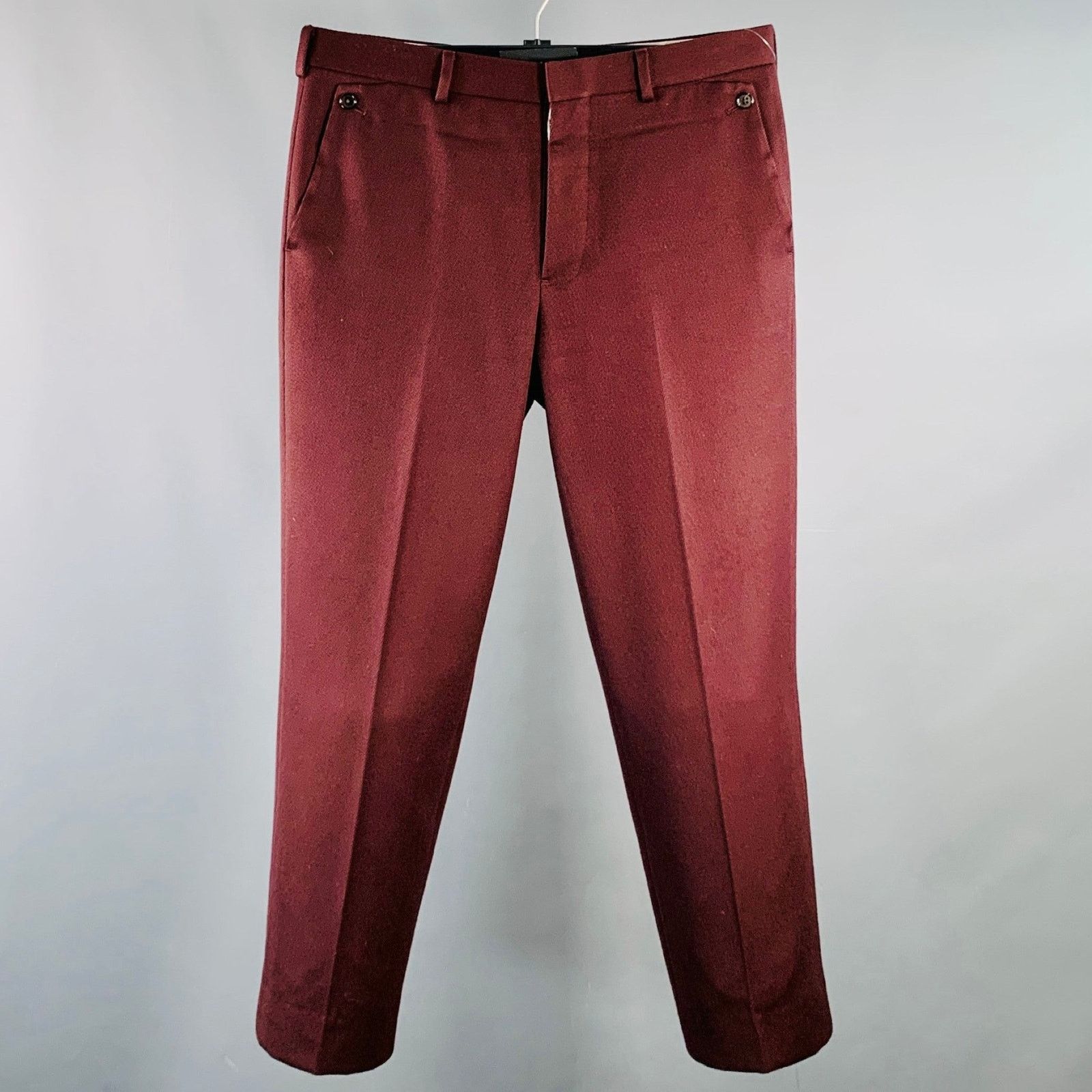 Brooks Brothers Black Fleece BLACK FLEECE Twill Wool Tapered Button Fly Dress Pants Size US 33 - 1 Thumbnail