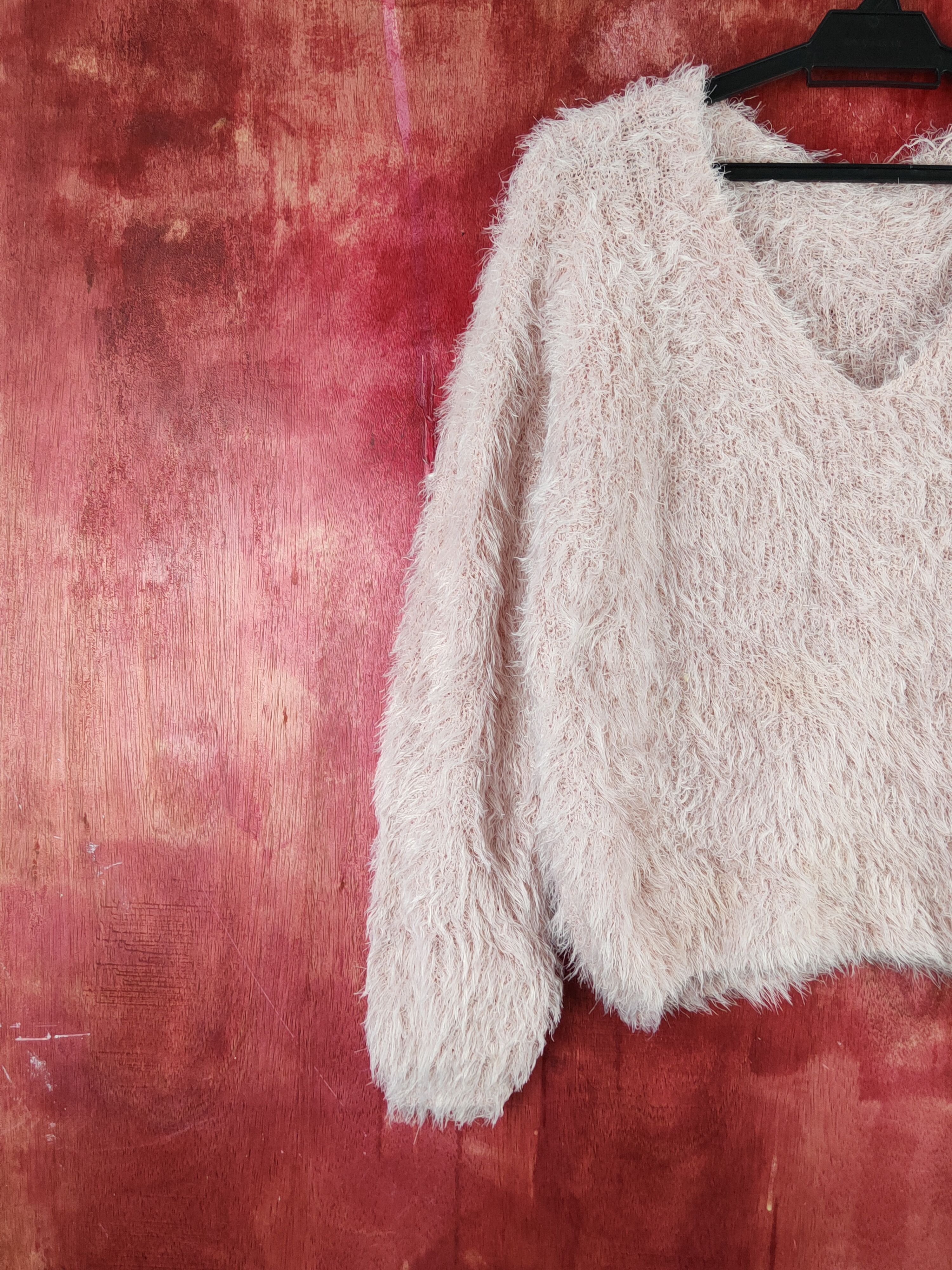 Aran Isles Knitwear Japanese Brand Pink Shag Shaggy Fur Mohair Knitwear #S2031 Size M / US 6-8 / IT 42-44 - 3 Thumbnail