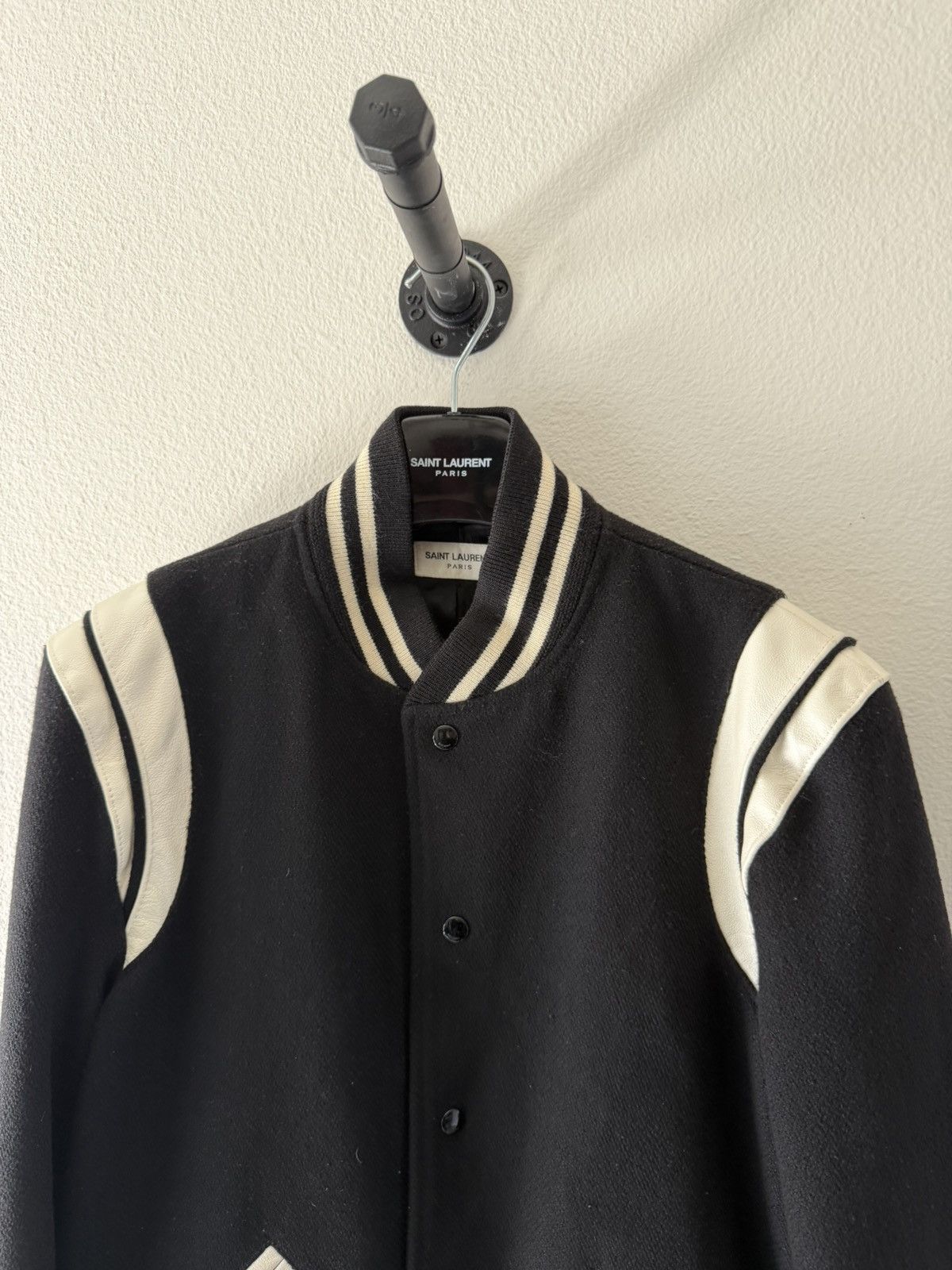 Saint Laurent Paris Classic Wool Teddy Varsity Jacket 52 Size US L / EU 52-54 / 3 - 2 Thumbnail