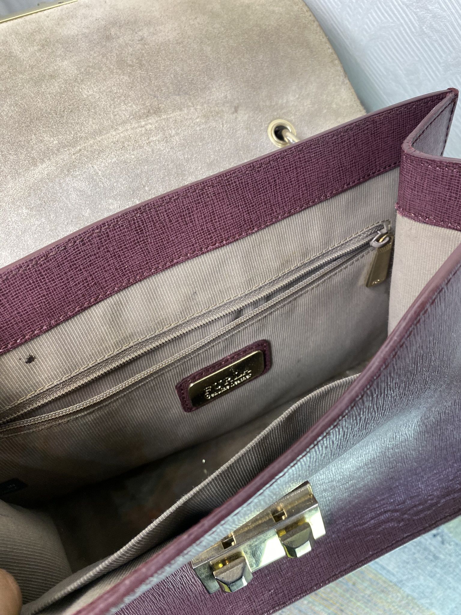 Furla FURLA Metropolis M Burgundy Leather Top Handle Bag Size ONE SIZE - 7 Thumbnail