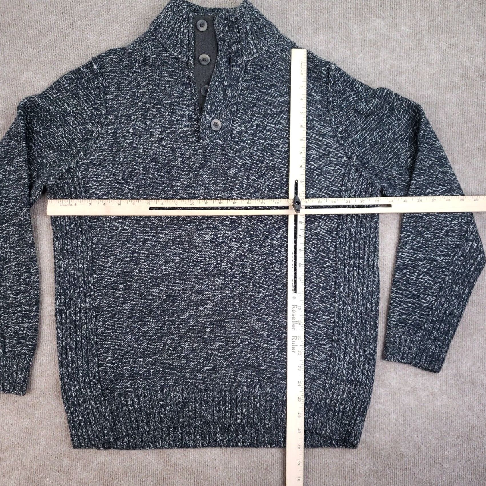 Vintage Tokyo Laundry Mens Sweater Extra Large XL Gray Double Mock Neck 1/4 Zip Size US XL / EU 56 / 4 - 2 Thumbnail