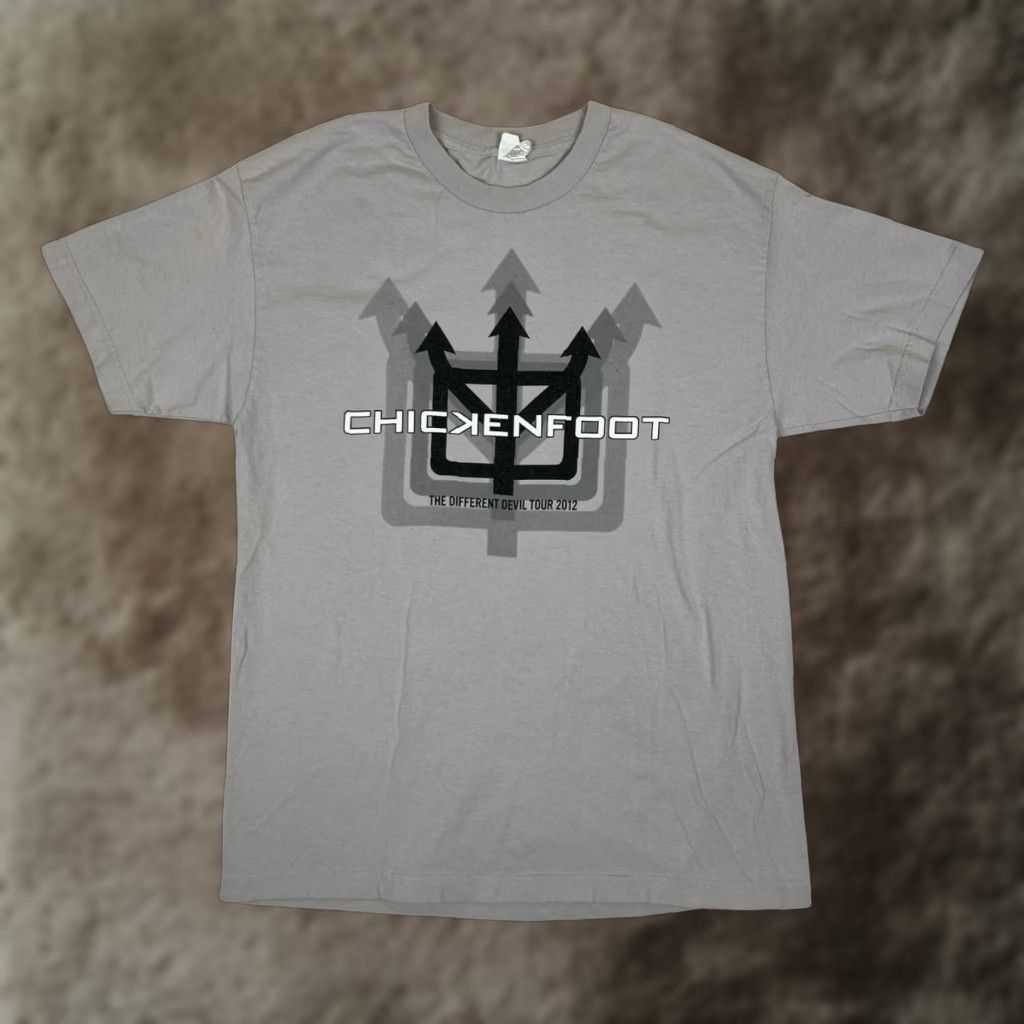 Vintage AllStyle Chickenfoot “Different Devil” Tour 2012 Gray T-Shirt Size L Men Crew Neck Short Sleeve Cotton Size US L / EU 52-54 / 3 - 1 Thumbnail
