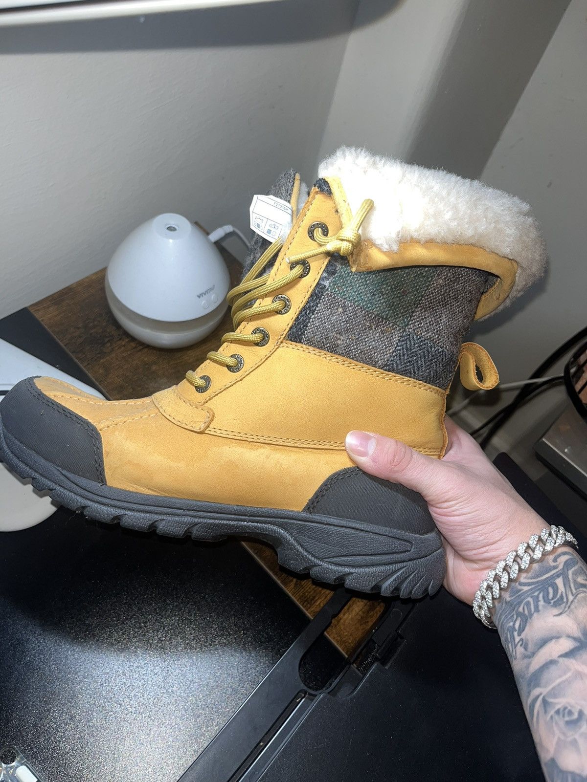 UGG men’s patchwork cold weather waterproof boots SOLD? Junya Watanabe eYe AW13 Patchwork Plaid Ugg Boots  main image 3