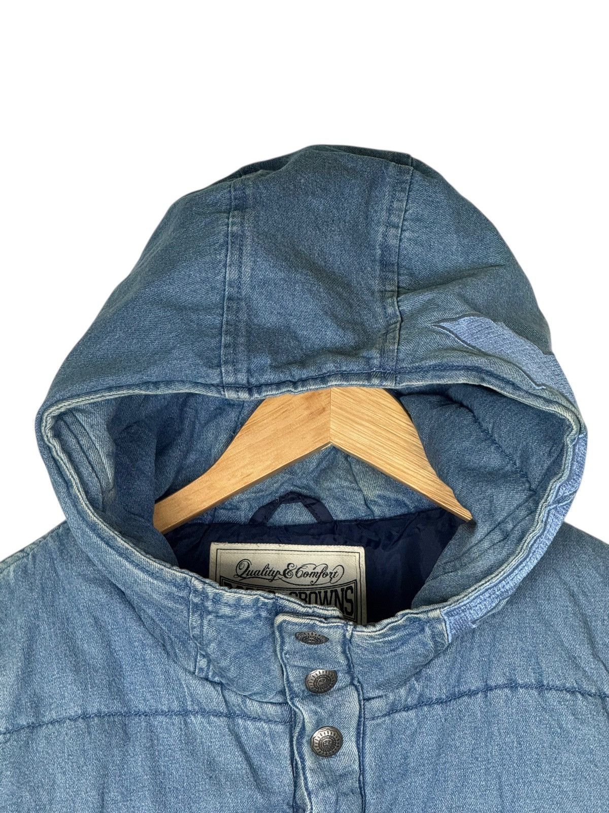 Japanese Brand Rodeo Crown Denim Puffer Hooded Jacket Size US M / EU 48-50 / 2 - 3 Thumbnail