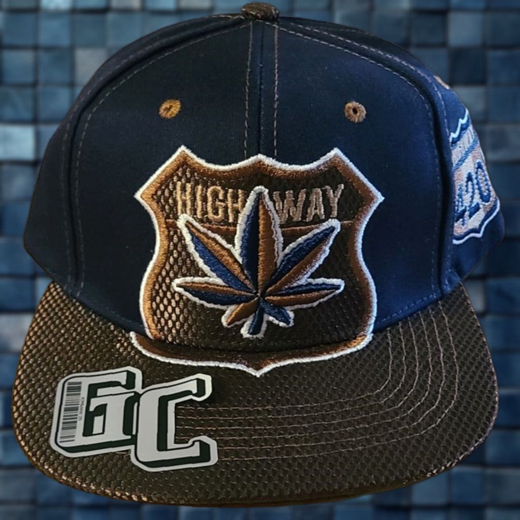 Vintage VINTAGE Marijuana Leaf Cap Baseball Hat Adjustable Men Dark Blue Cannabis 420 90s Size ONE SIZE - 1 Thumbnail