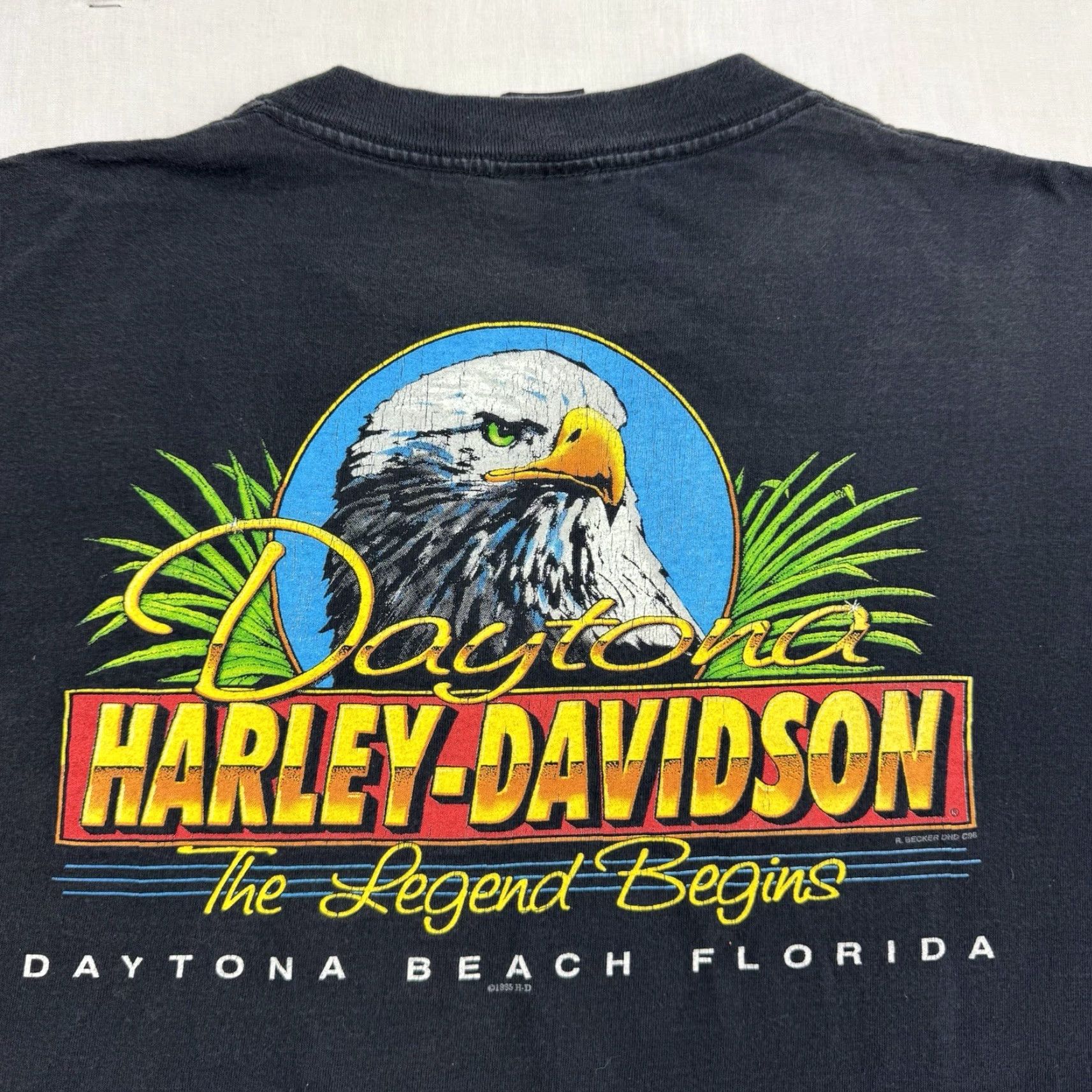 Harley Davidson VINTAGE Harley-Davidson T Shirt Adult Large Daytona Beach Eagle Legend 90s USA Harley-Davidson Shirt Adult Large Black Eagle 90s USA Mens Size US L / EU 52-54 / 3 - 2 Thumbnail