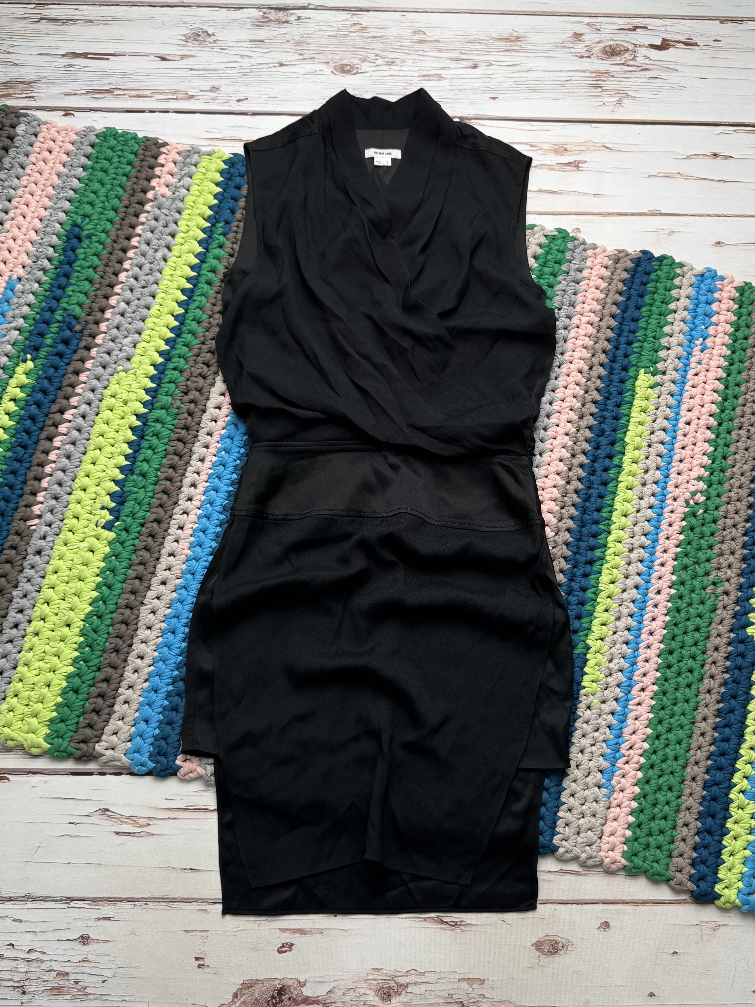 Helmut Lang Helmut Lang Black Dress Sleeveless Draped Mini (D15) Size M / US 6-8 / IT 42-44 - 1 Thumbnail