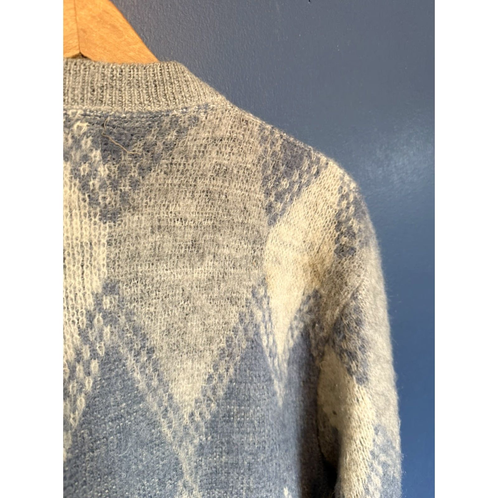Vintage VINTAGE 60’s Town Craft Argyle Pattern Mohair Zip Cardigan Sweater Size Medium Mens Size US M / EU 48-50 / 2 - 6 Thumbnail