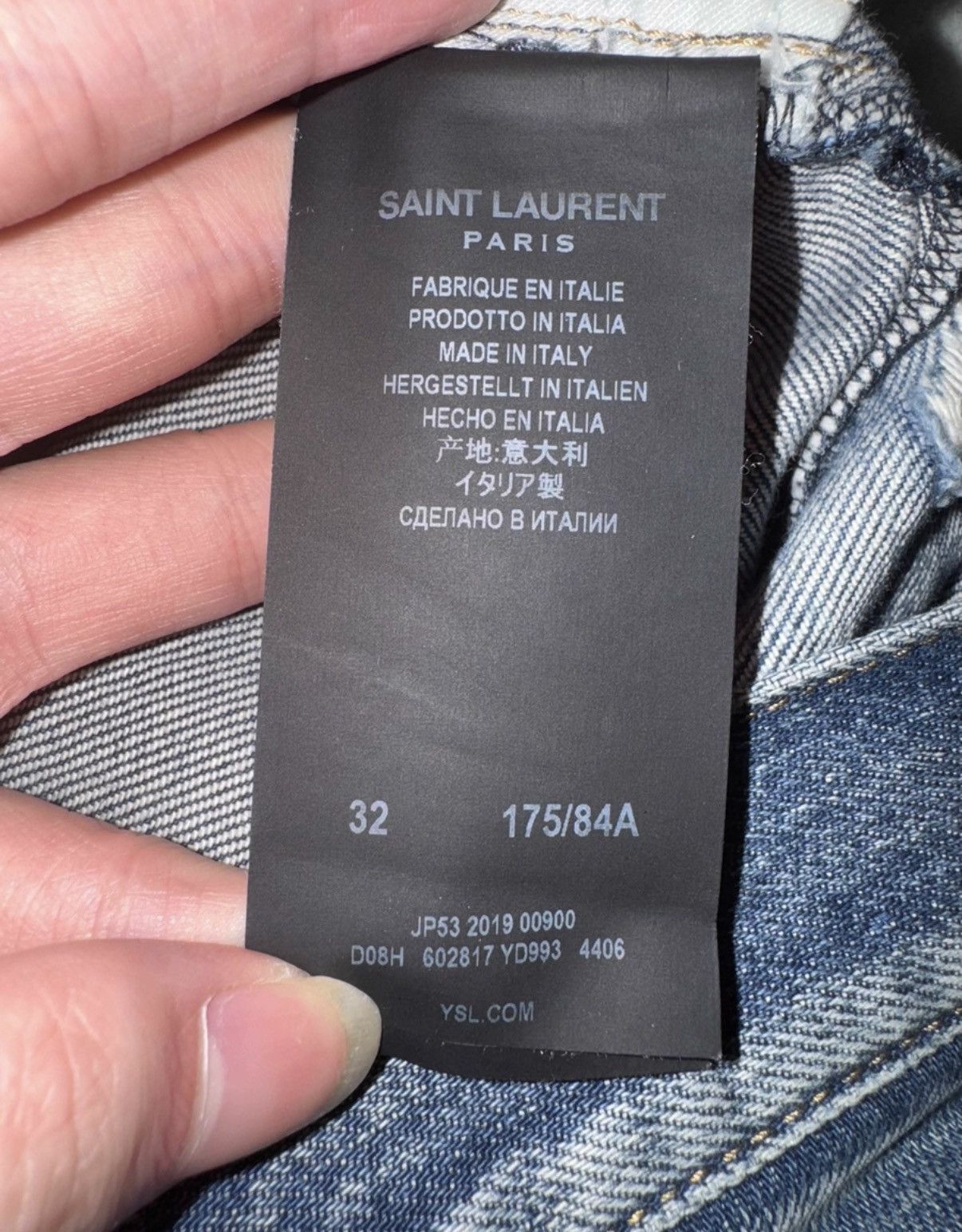 Saint Laurent Paris SLP 20SS "Claw Mark" Distressed Frayed Hem Denim Jeans Size US 32 / EU 48 - 7 Thumbnail