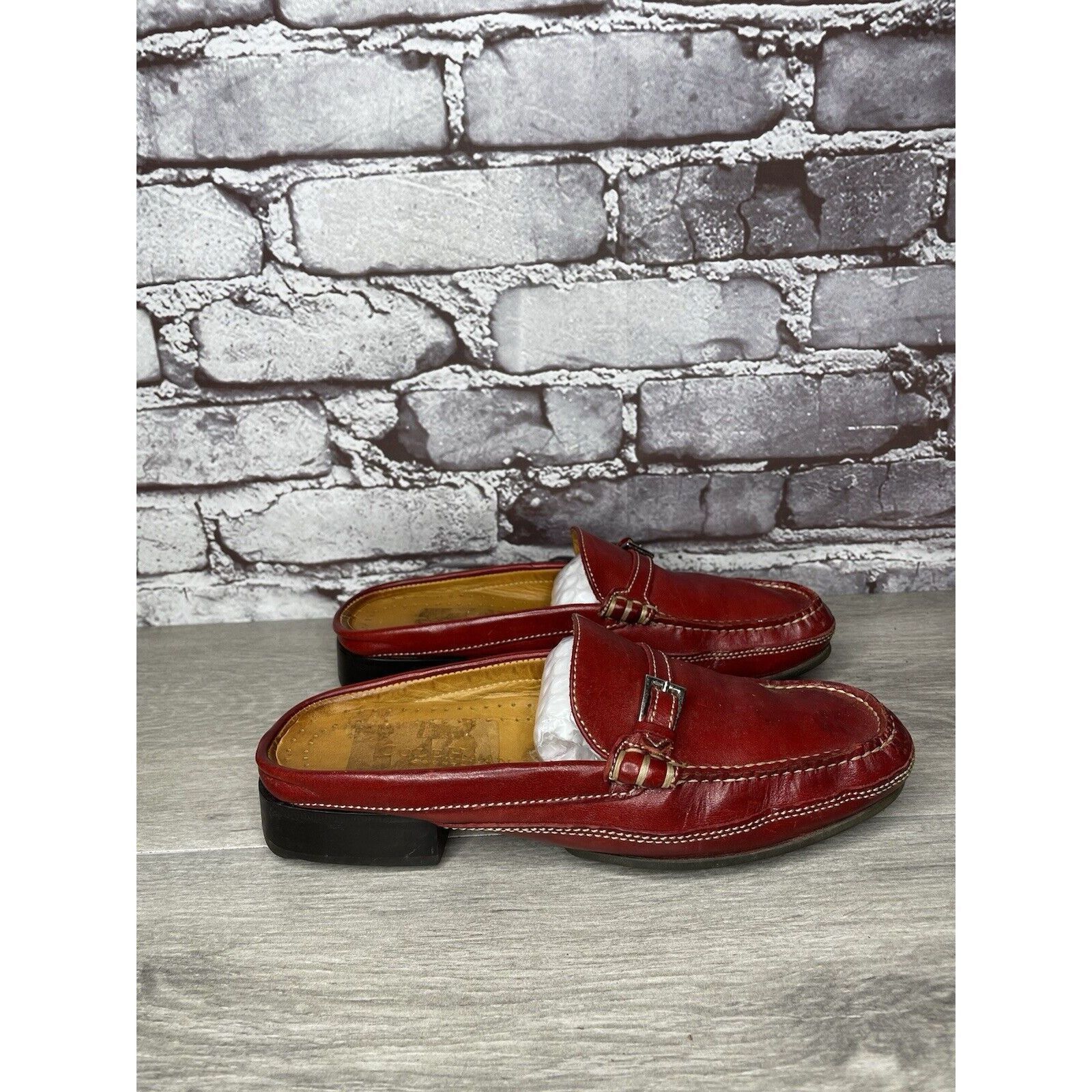 Cole Haan Cole Haan Country Red Leather Strap Mules Shoes Women Sz 6.5 Size US 6.5 / IT 36.5 - 15 Thumbnail