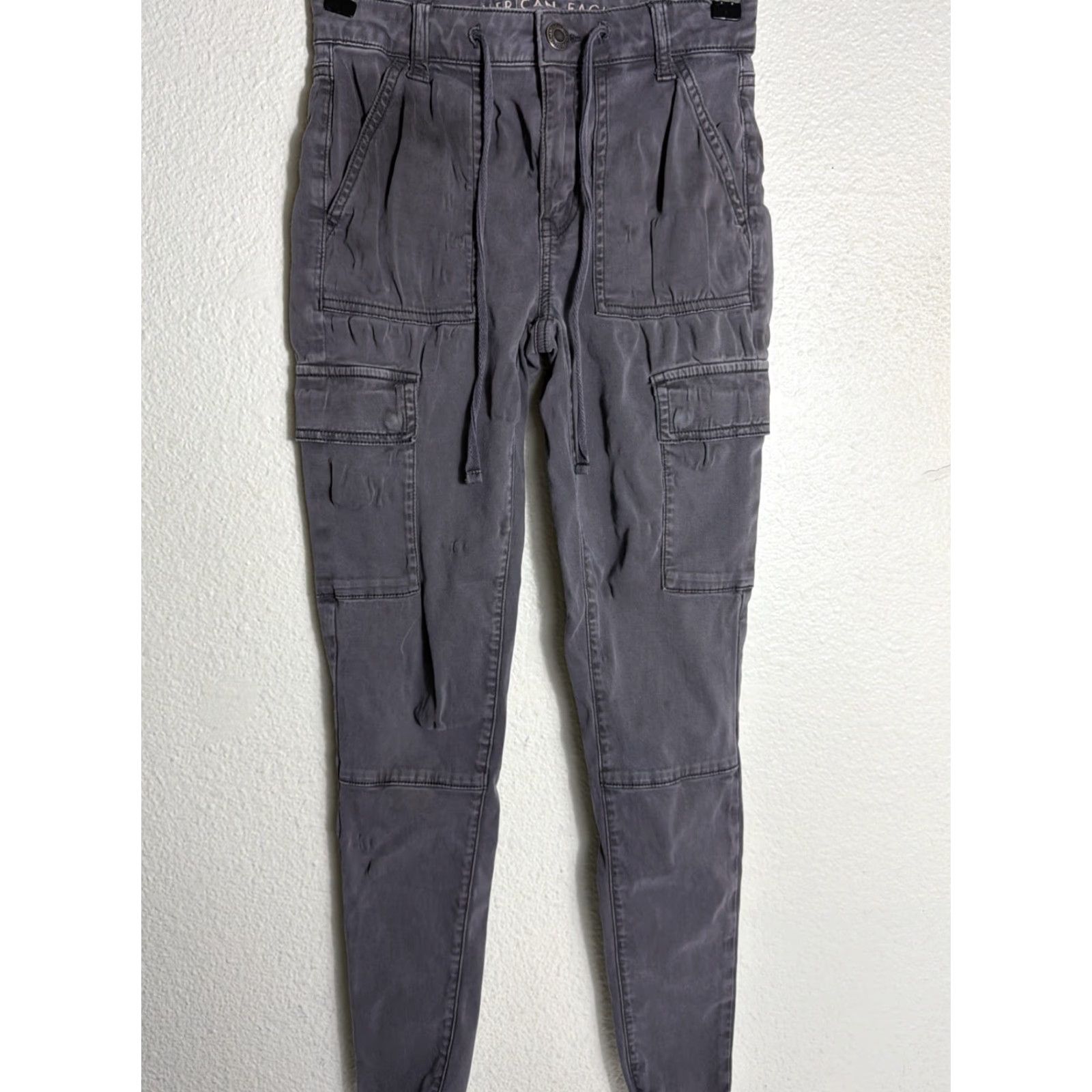 American Eagle Outfitters American Eagle Super Stretch Women’s Jeggings 2 Hi Rise Cargo Gray Flaws 26x28 Size 26" / US 2 / IT 38 - 2 Thumbnail