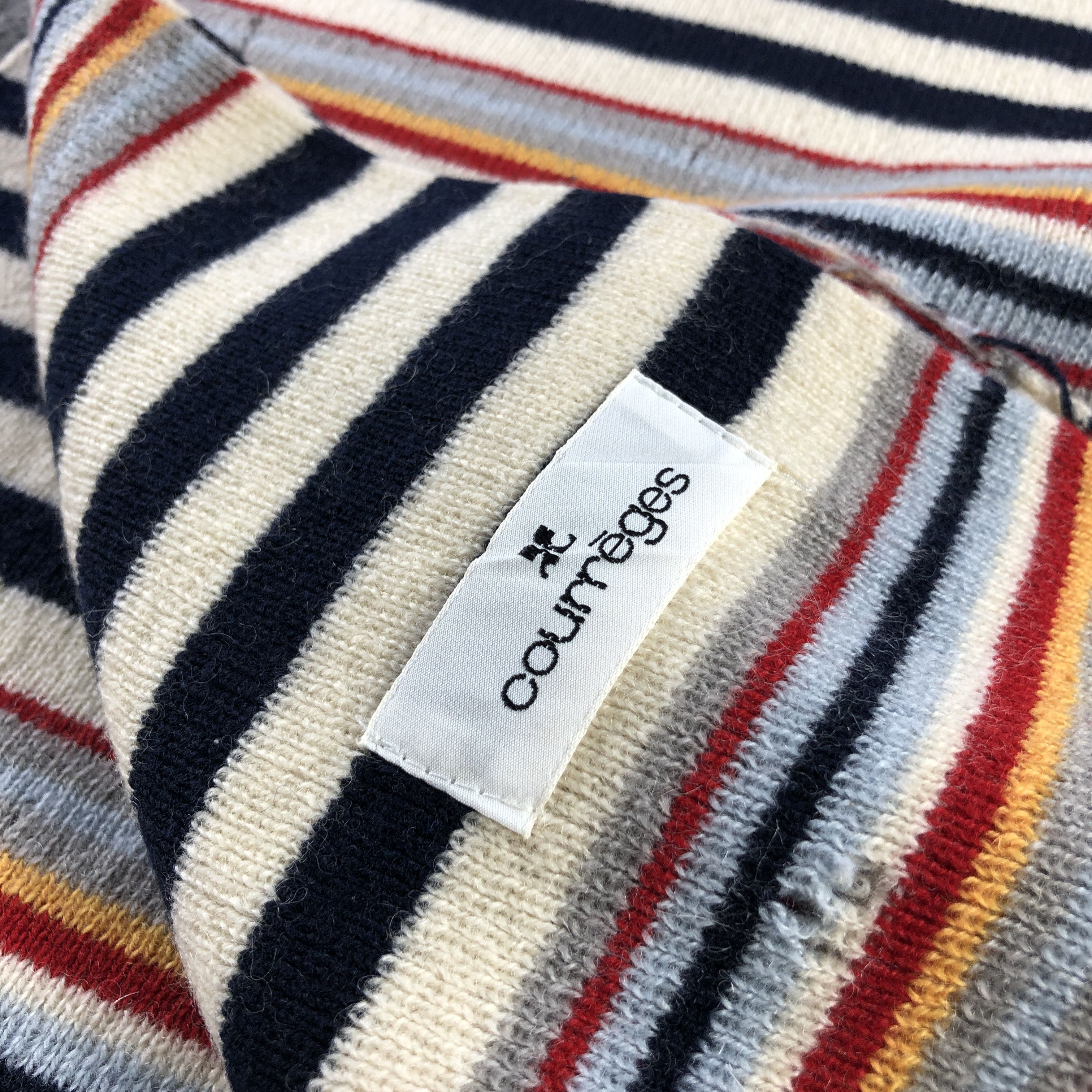 Courreges Courreges Striped Wool Scarf Muffler V2956 Size ONE SIZE - 6 Thumbnail