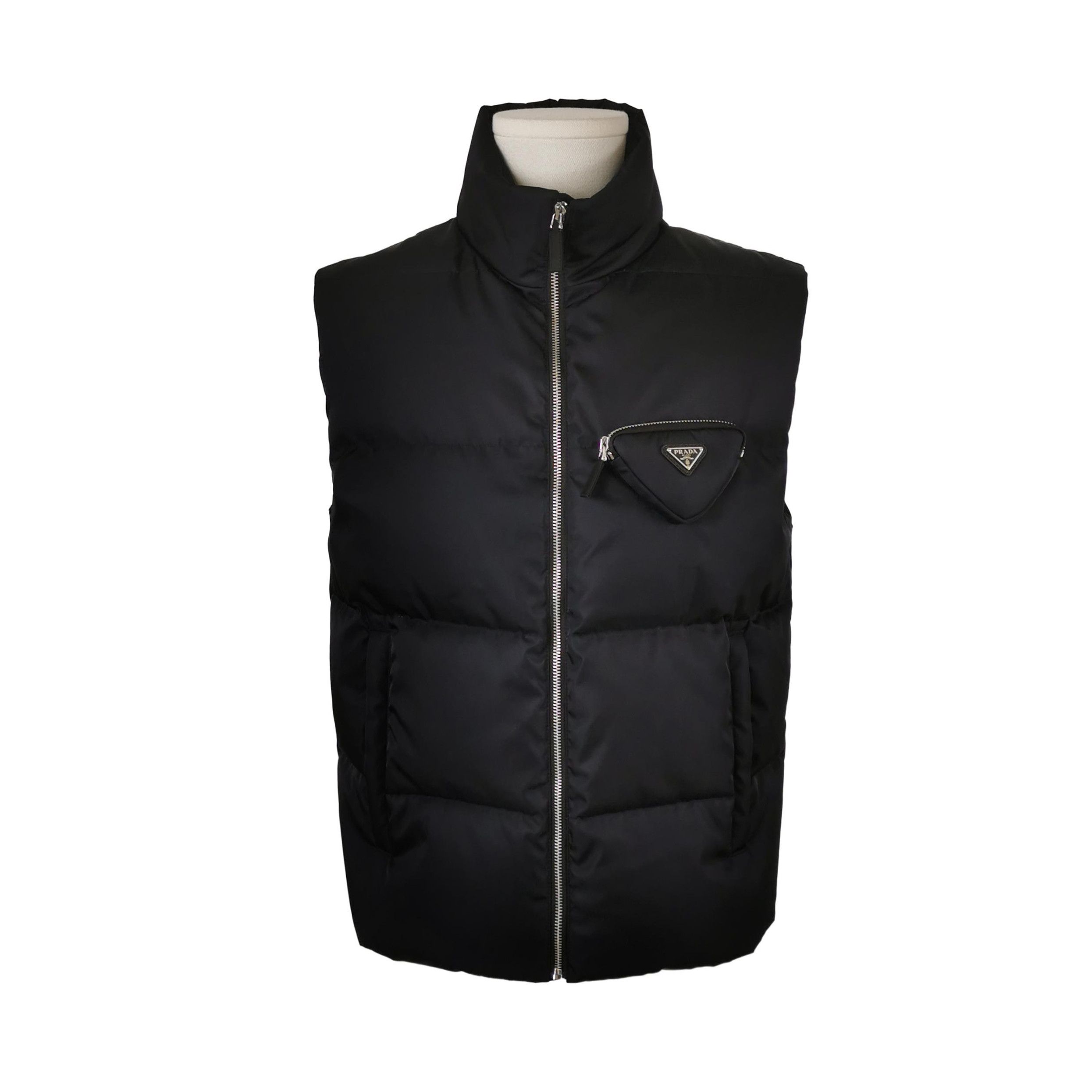 Prada Prada mens size S M black re-nylon Jacket gilet Vest | Grailed