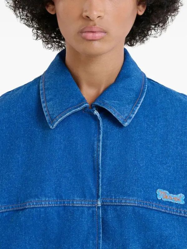 Marni o1w1db11125 Short-Sleeved Denim Jacket in Blue Size L / US 10 / IT 46 - 4 Thumbnail